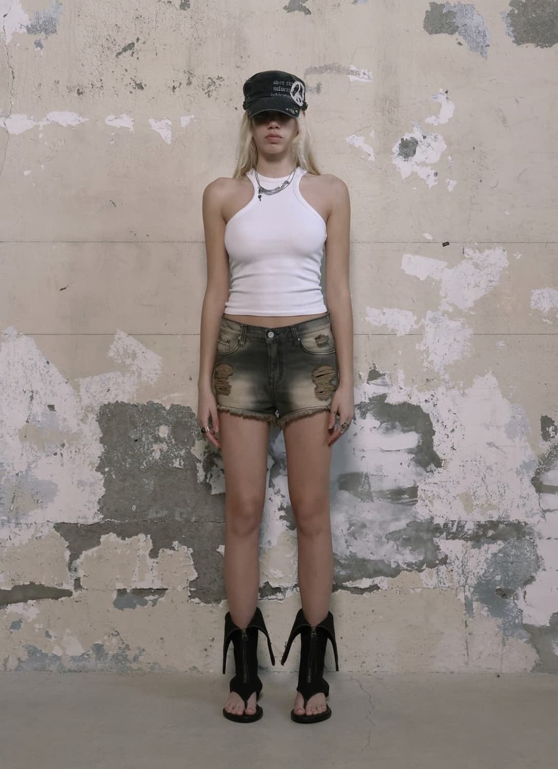 보헴서 데미지 워싱 쇼츠 L 상품이미지1