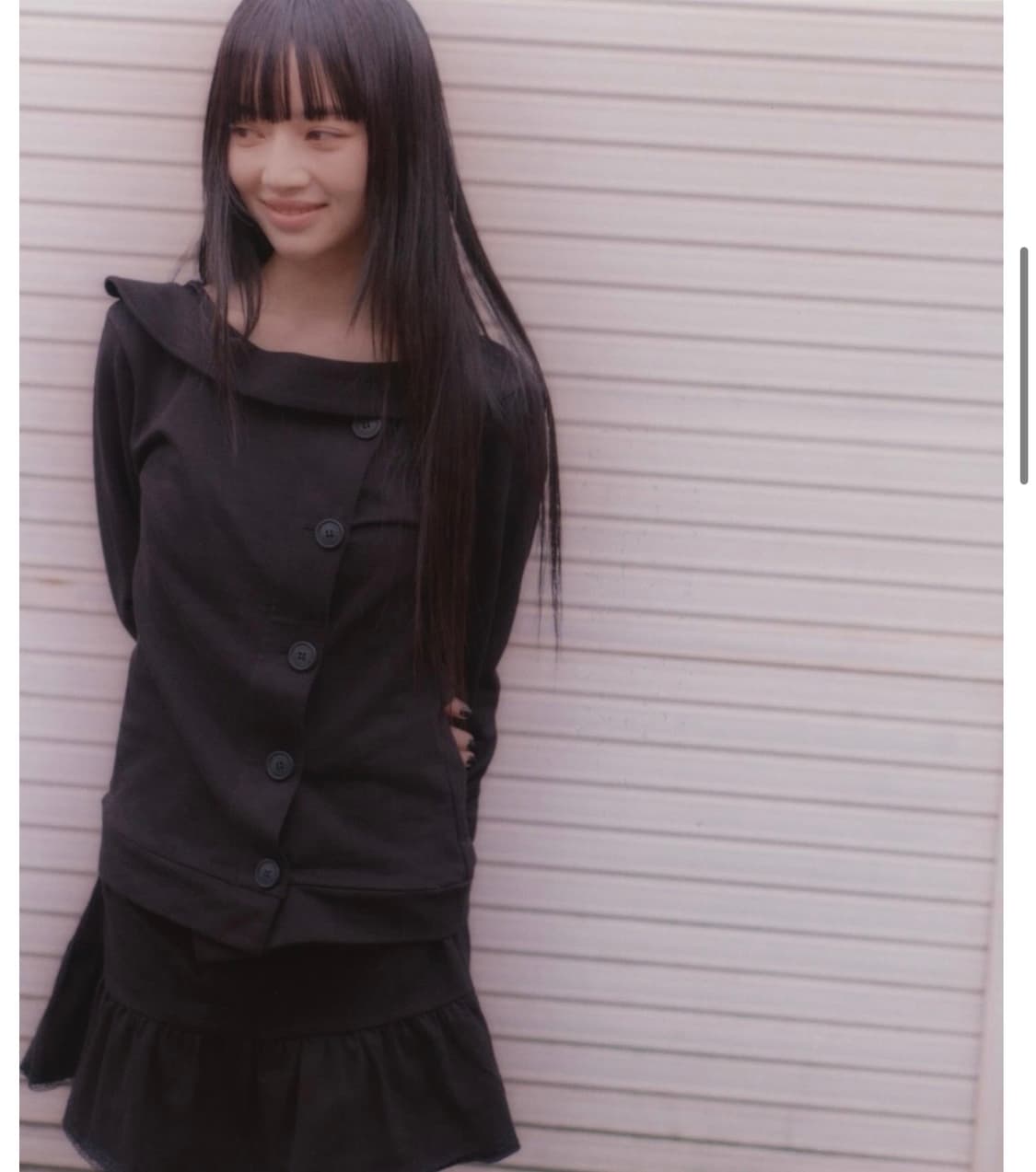 오스하이 스프링 넥 버튼 후드 블랙 상품이미지7