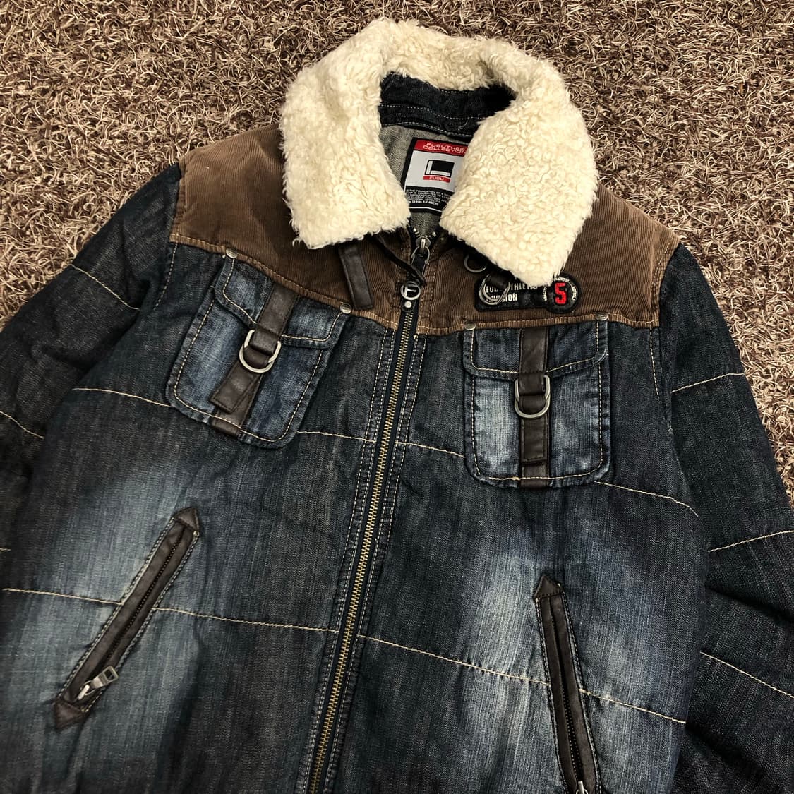 후부 덕다운 데님 숏 패딩 점퍼 상품이미지2