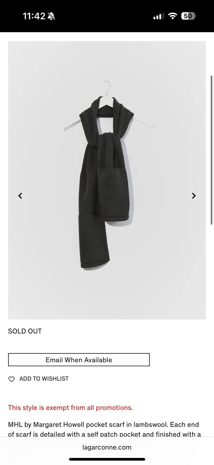 마가렛호웰 램스울 포켓머플러 상품이미지2