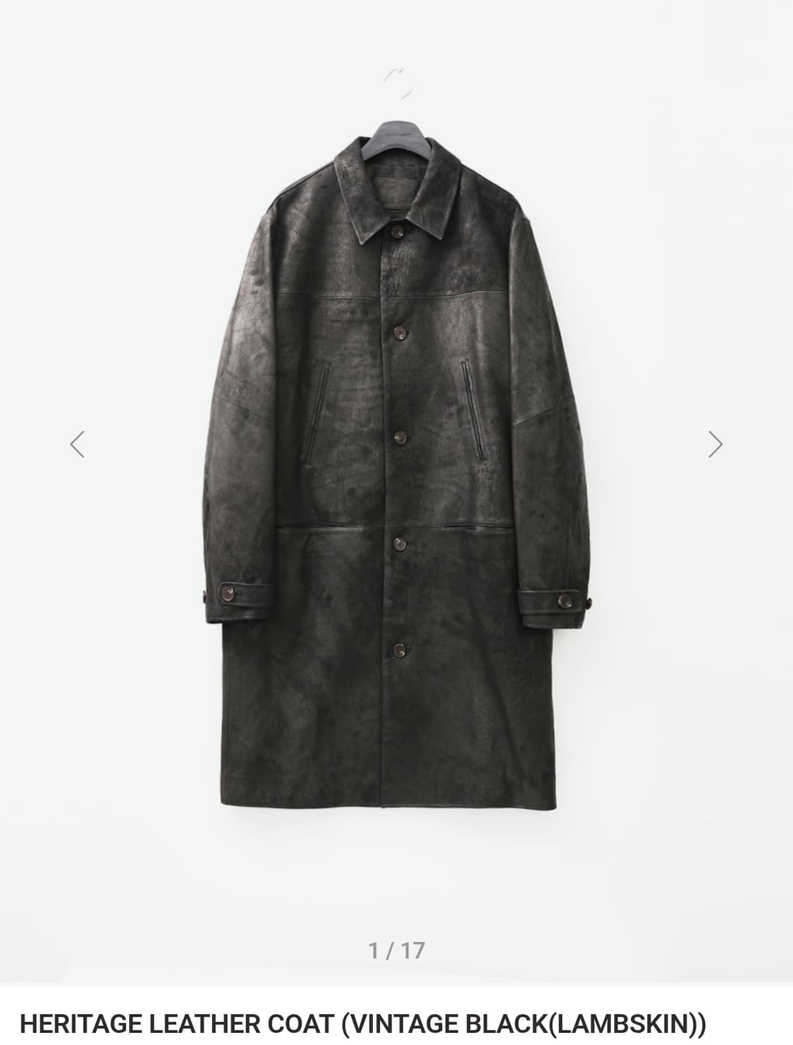 999휴머니티 레더 코트 3 L 판매 가죽 자켓 상품이미지1