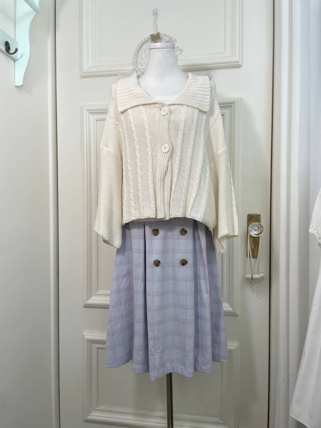 ivory twist loose collar cardigan 상품이미지2