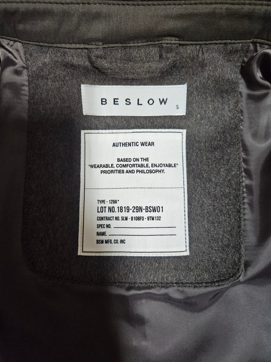 비슬로우 캐시미어 밀리터리 자켓 다크올리브 S 상품이미지7