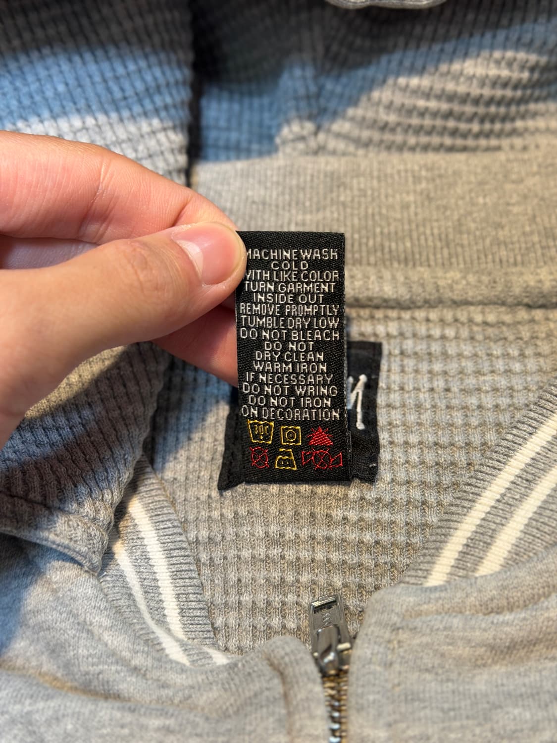 00s 스투시 투웨이 와플 써멀 헤비 후드집업 그레이 상품이미지7