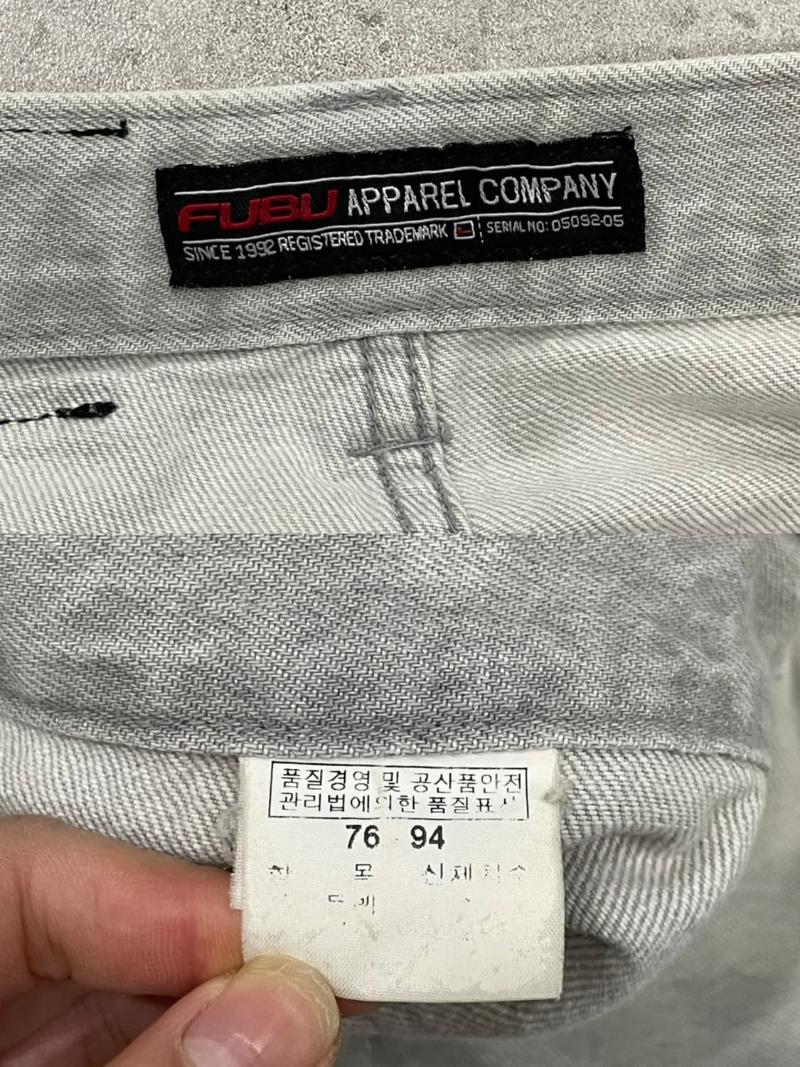 90‘s Fubu 후부 사이드 자수로고 배기 와이드 데님팬츠 상품이미지2