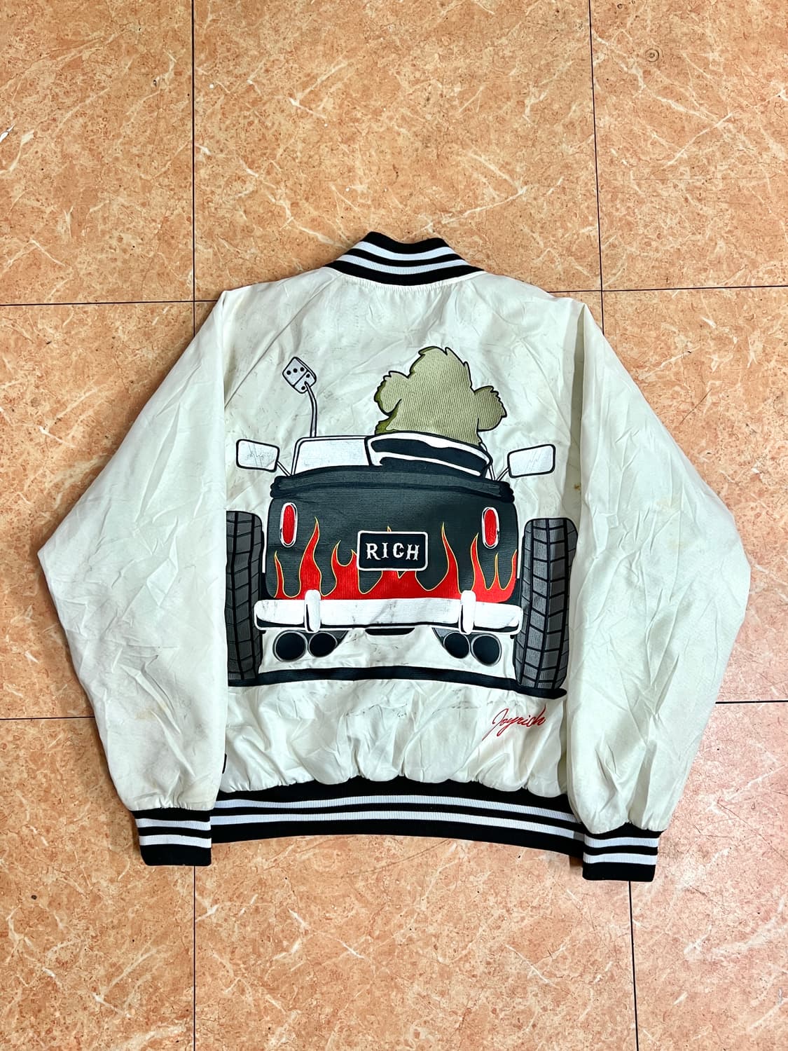 00s 조이리치 아카이브 로스엔젤레스 베어 자수 스타디움 바시티 자켓 S 상품이미지4