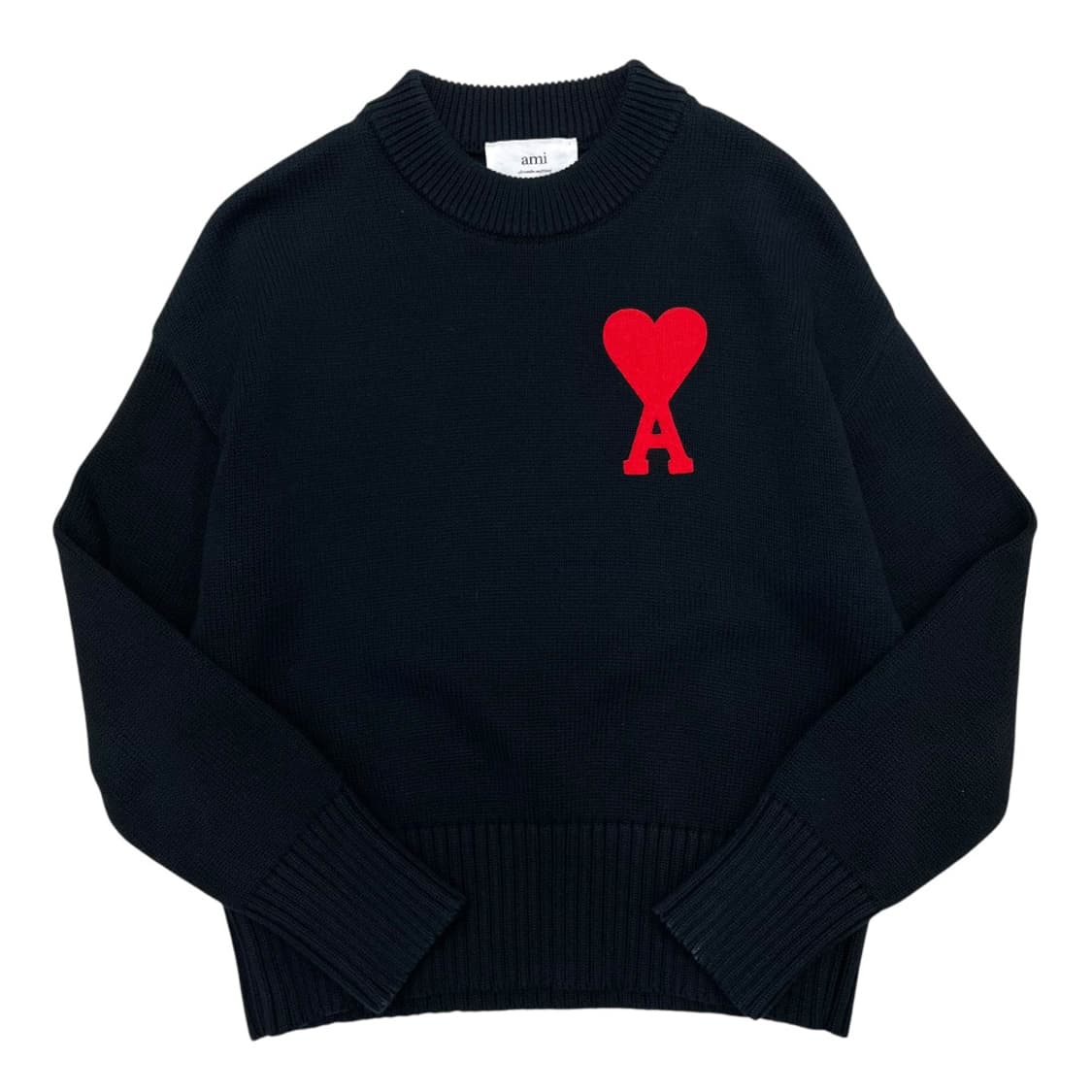 아미 하트로고 블랙 크롭 니트 상품이미지2