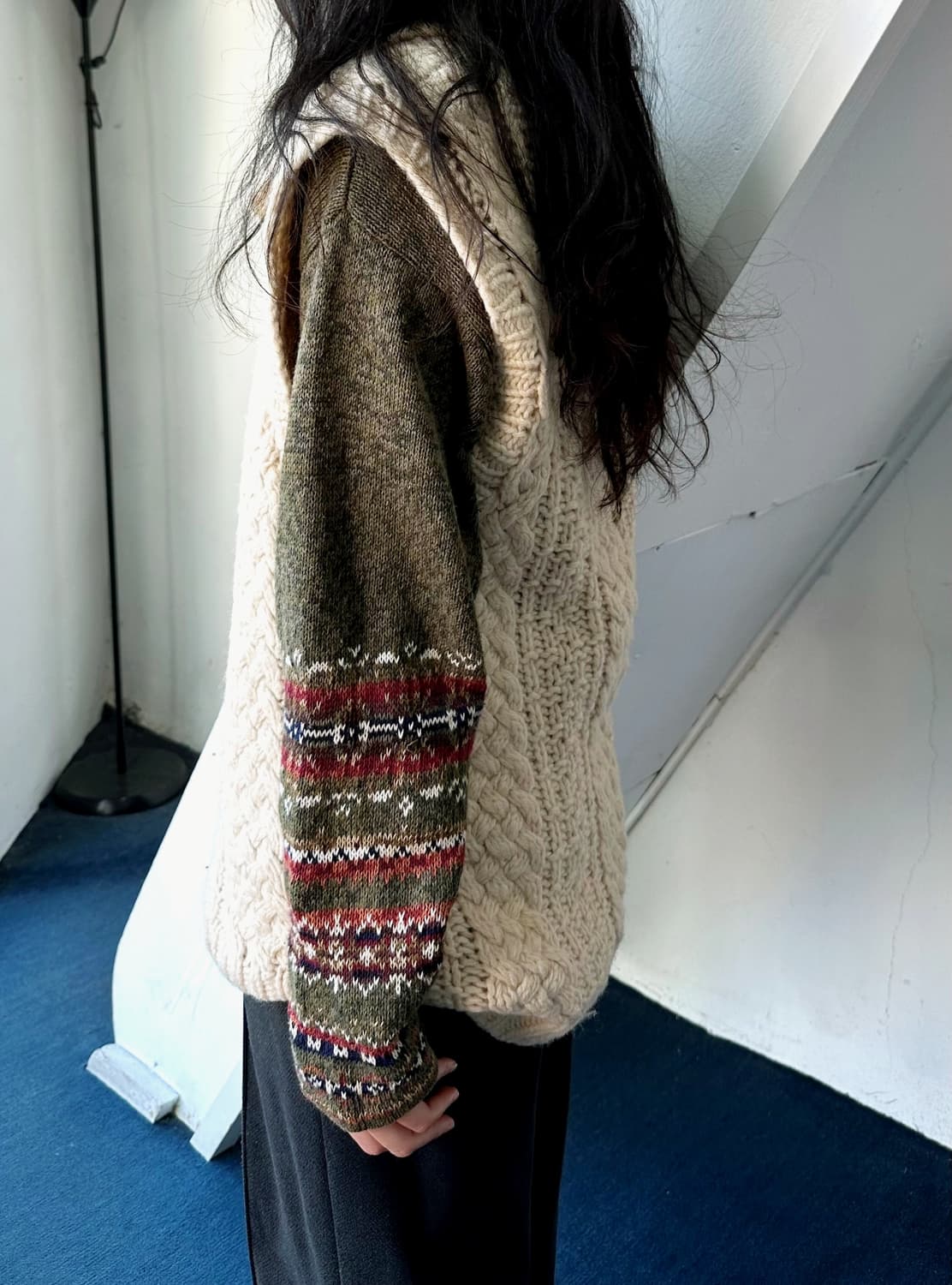 Low gauge loose woven knit vest 상품이미지9