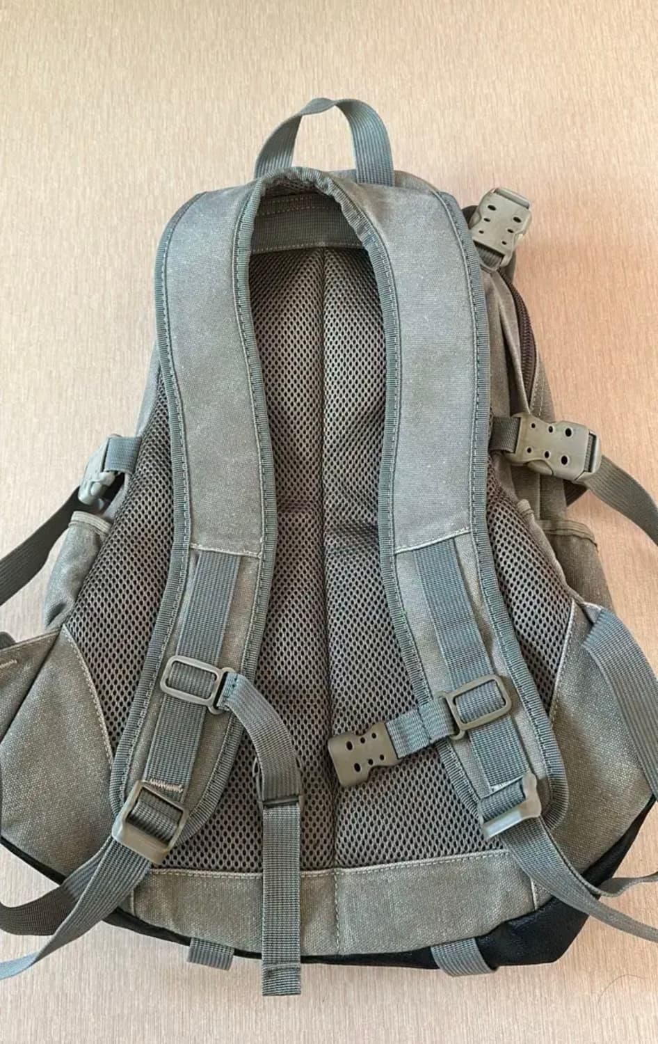 디젤 d로고 빈티지 캔버스 레더 백팩 20L 상품이미지2