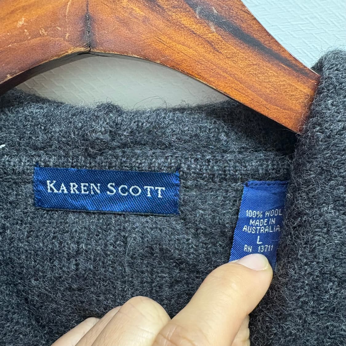 KAREN SCOTT 오버핏 울 후드 점퍼  상품이미지2