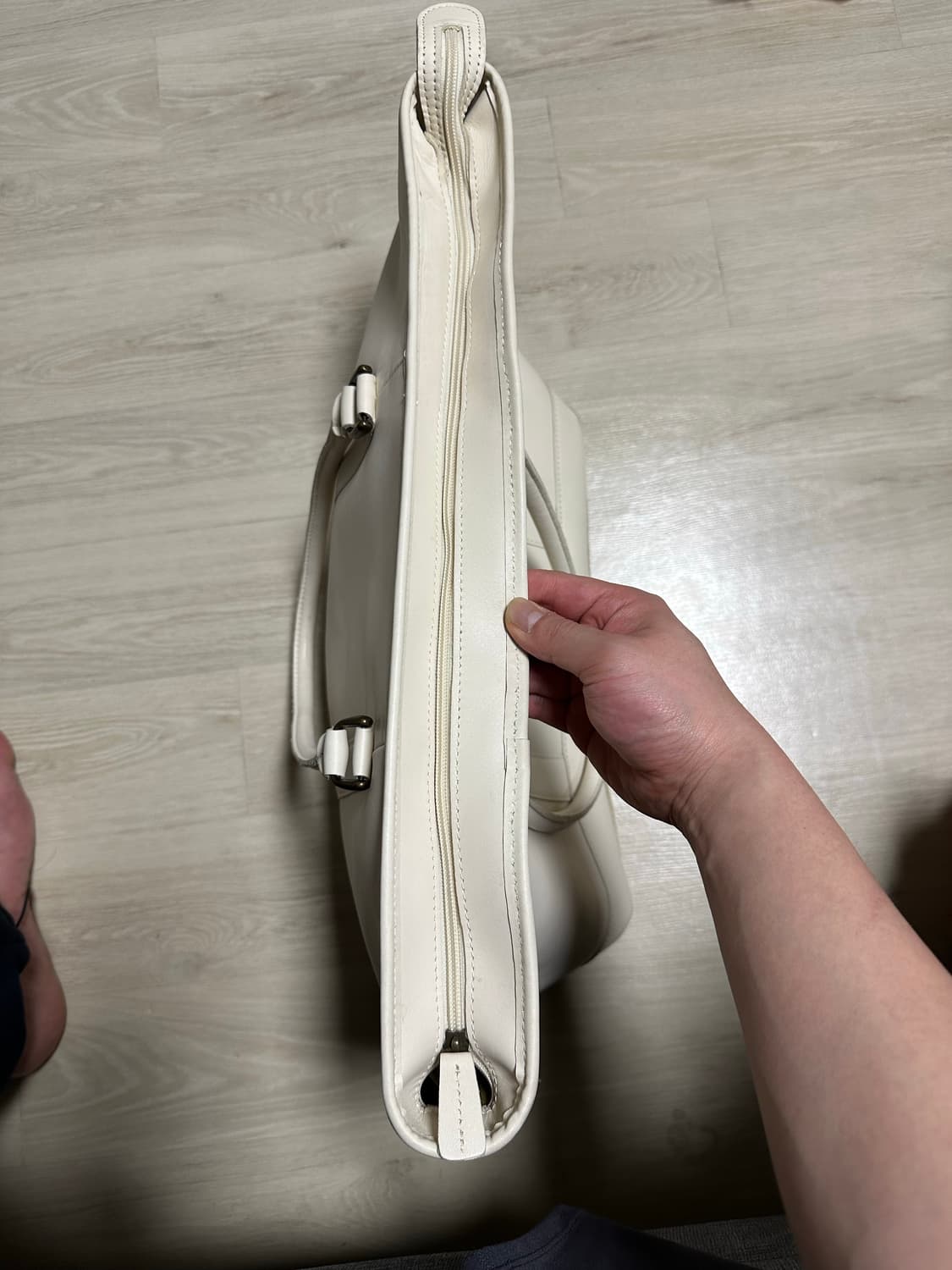 L.L.Bean 엘엘빈 화이트 레더 토트백 상품이미지3