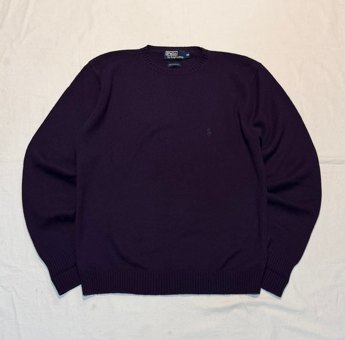 00s 폴로 메리노 울 라운드넥 니트 퍼플 상품이미지1