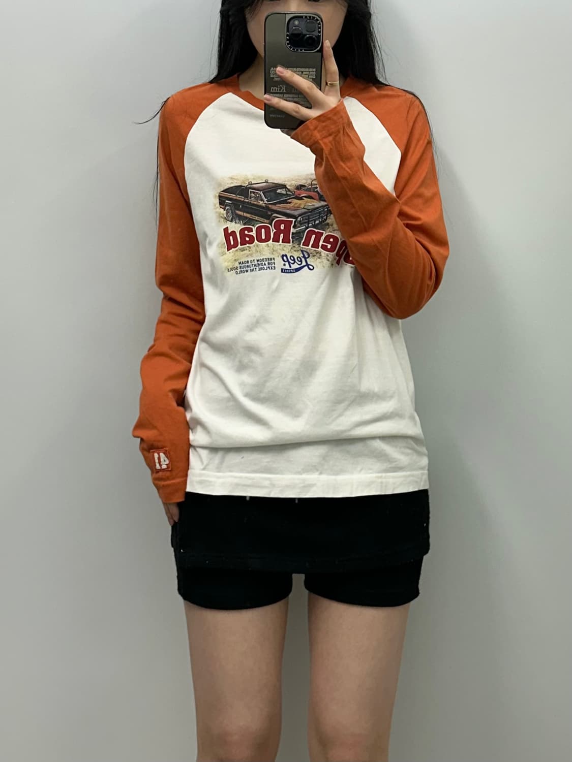 지프 y2k 와투케 나그랑 배색 롱슬리브 긴팔티 상품이미지1