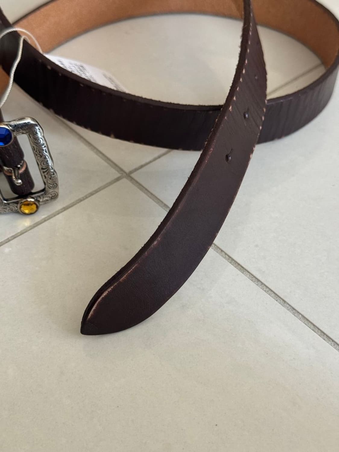OIL LEATHER STUD'S BELT 디스코 버클 벨트 상품이미지4