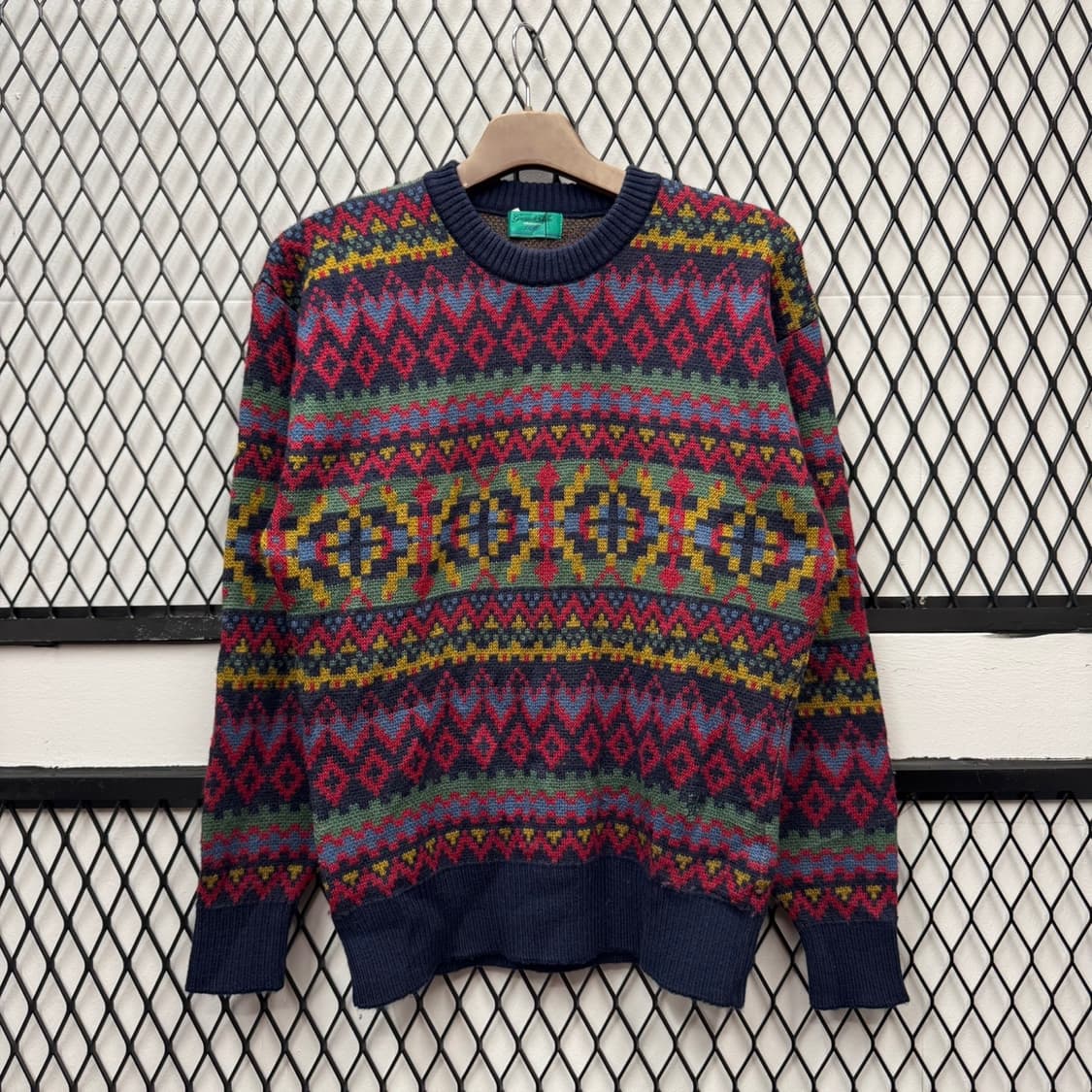 USA VTG 페어아일 패턴 울 니트 스웨터 멀티 컬러 상품이미지1