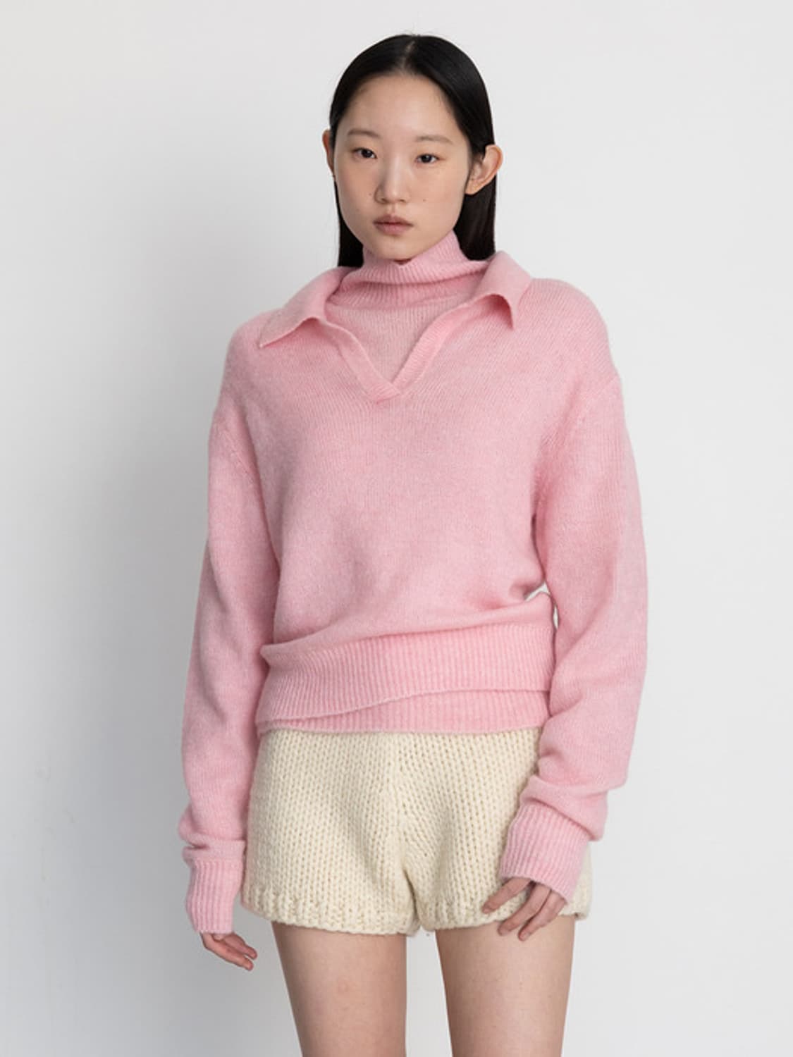 Le17 le917 MOHAIR BLEND COLLAR PULLOVER 상품이미지1