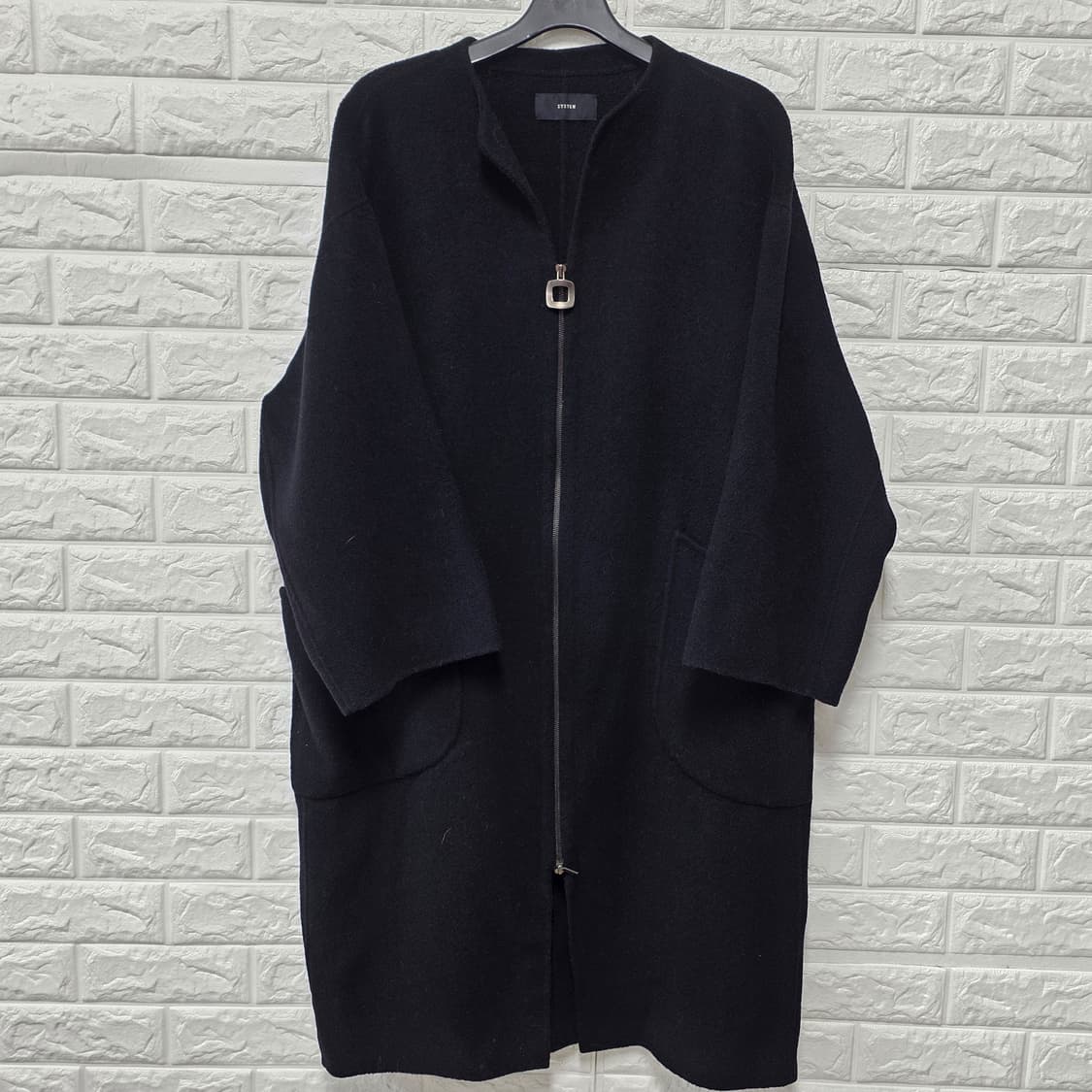 택포// 한섬 시스템 System 블랙 여성 모직 코트 L 상품이미지1