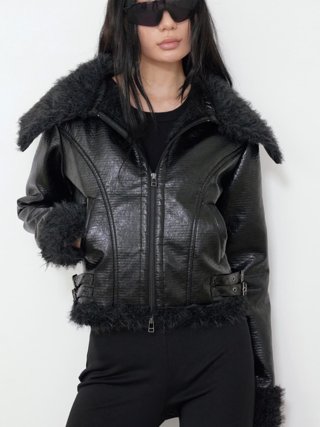 보헤미안서울 OVER COLLAR SHEARING JACKET, BLAC 상품이미지2