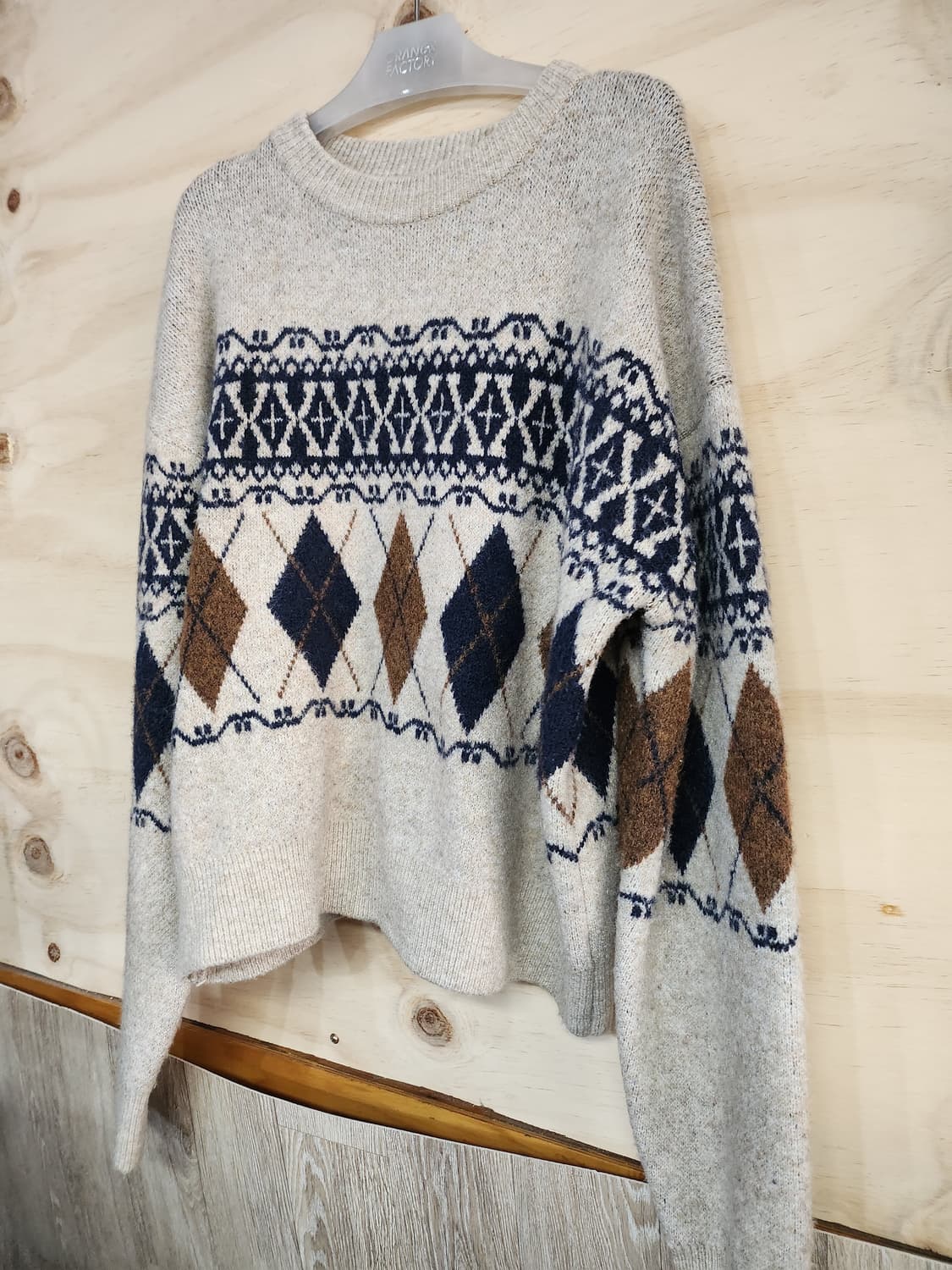 177) 66걸스 아가일 패턴 니트 스웨터 상품이미지4