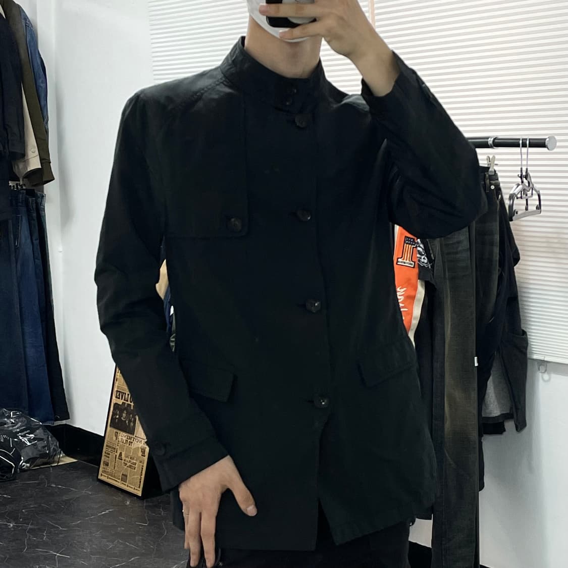 XL 우영미 솔리드옴므 하이넥 비대칭 바람막이 자켓 상품이미지3