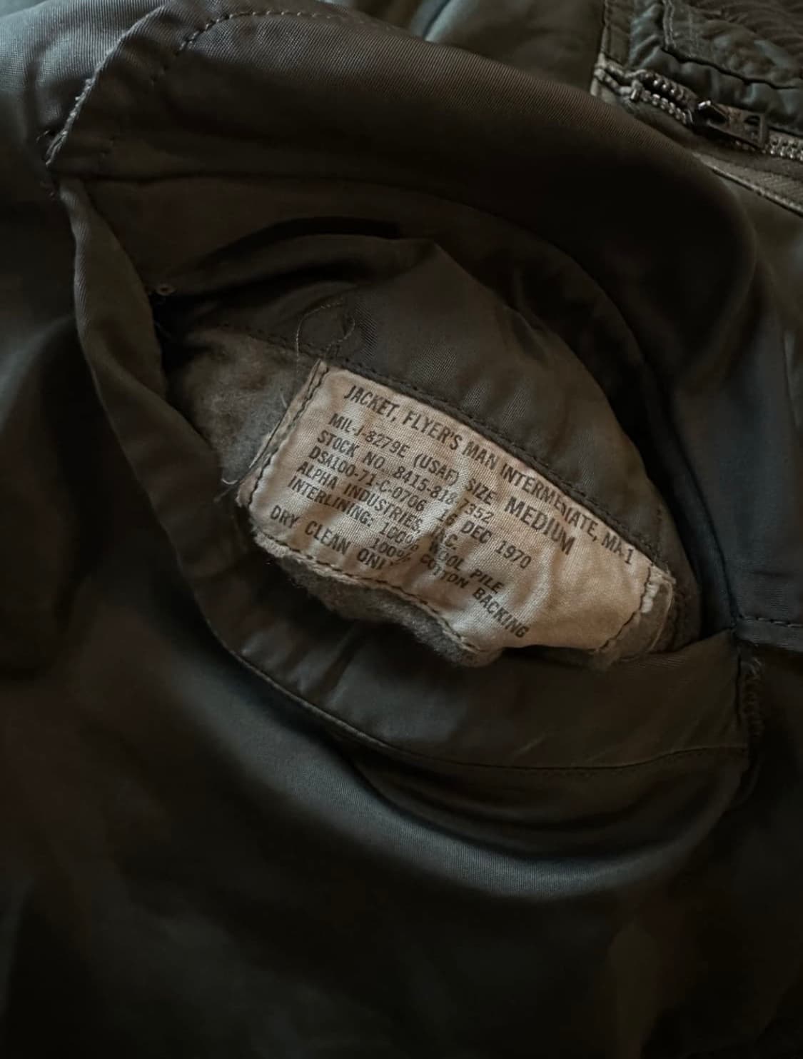 70s USA Original MA-1 8279E Jacket 상품이미지2