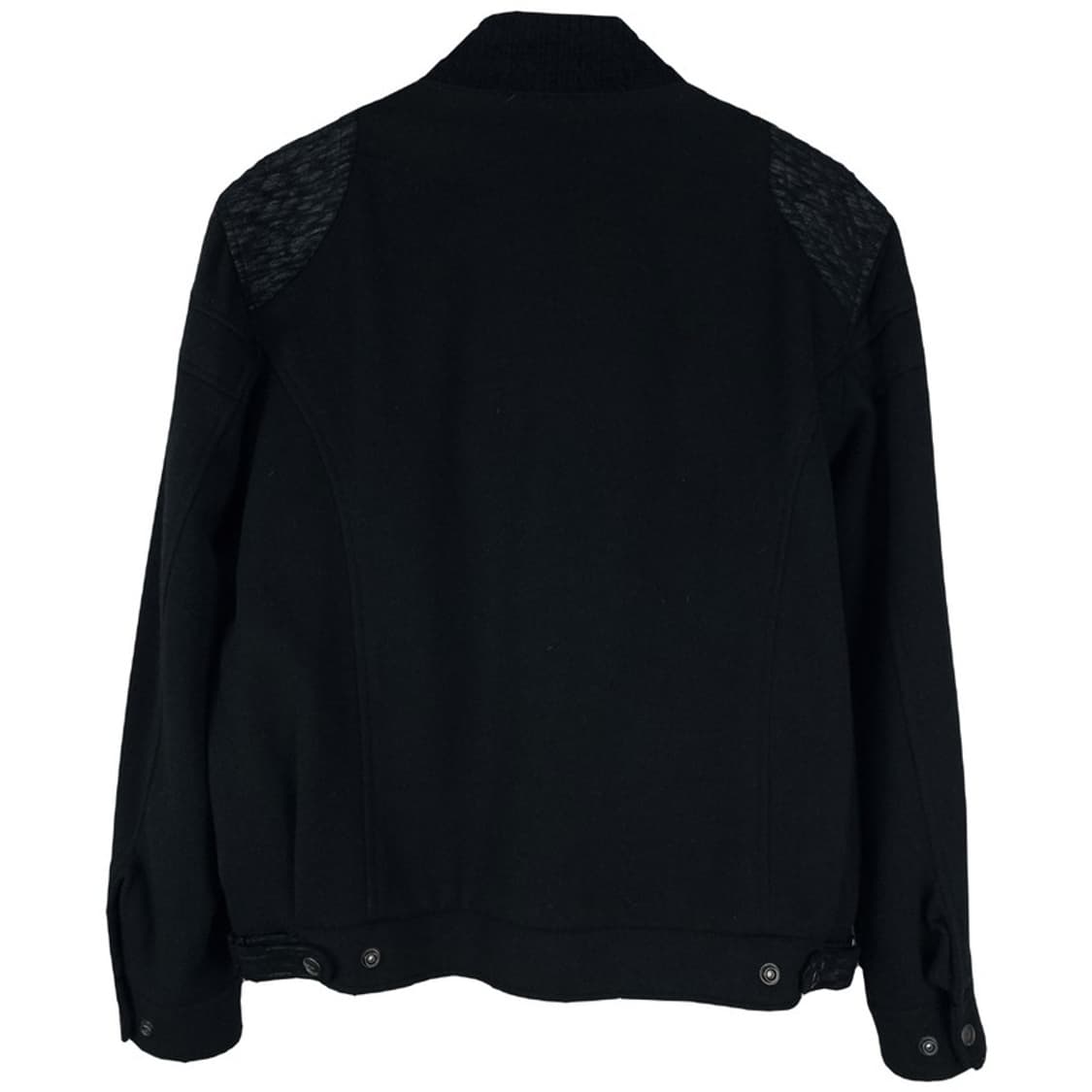 [레독스] 빈티지 패턴 니트 도킹 모직 자켓 블랙 M19107 상품이미지3