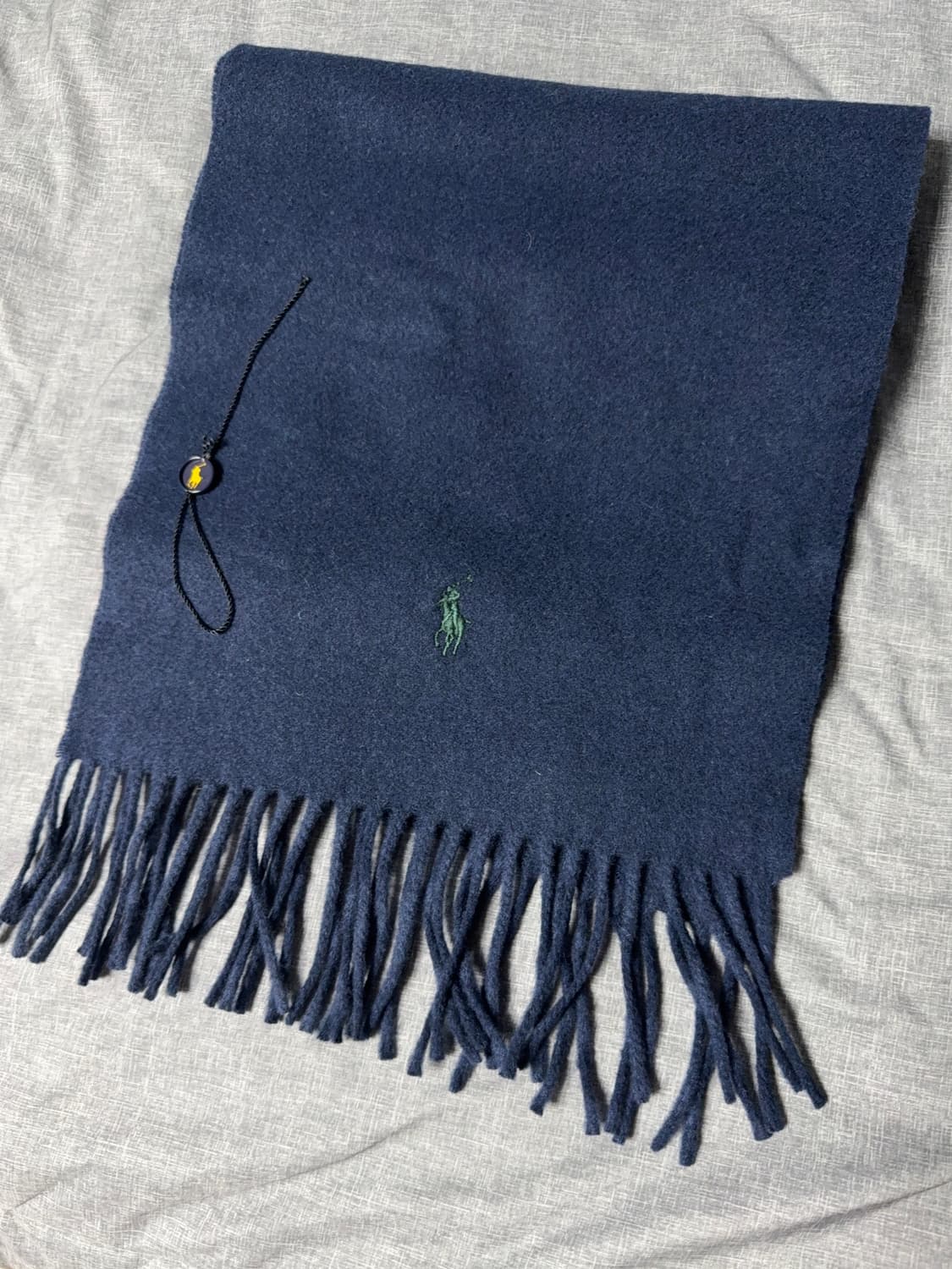 (새상품) 폴로 울 머플러 네이비 상품이미지2