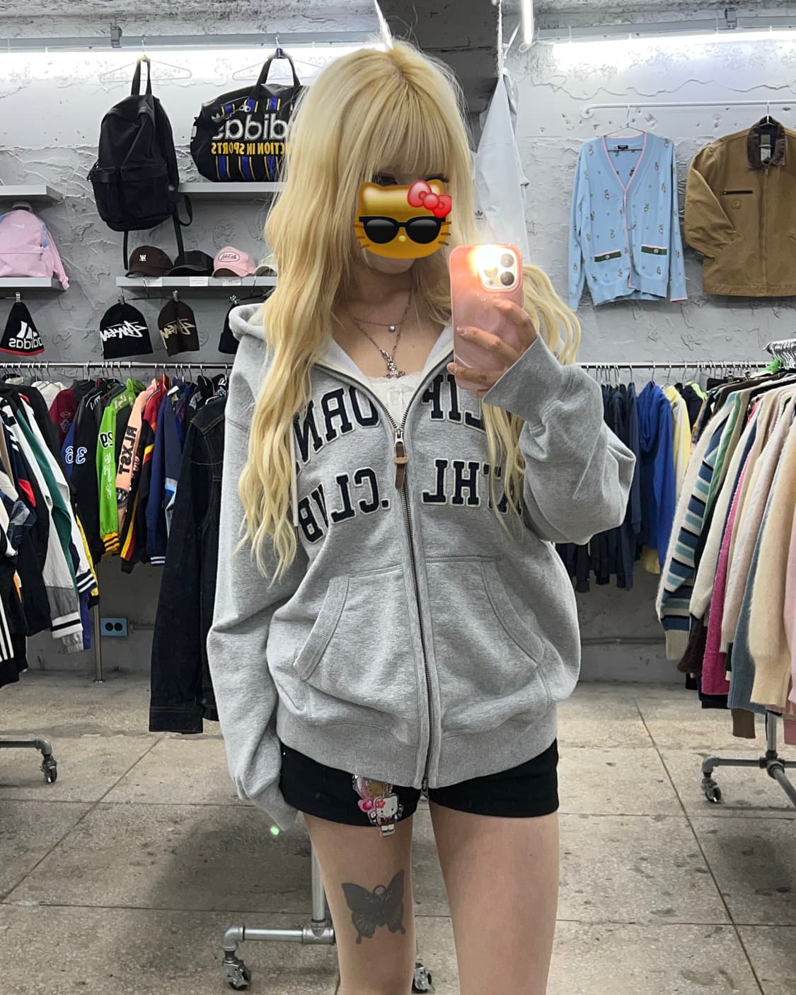 착샷O 후아유 그레이 후드집업 상품이미지4