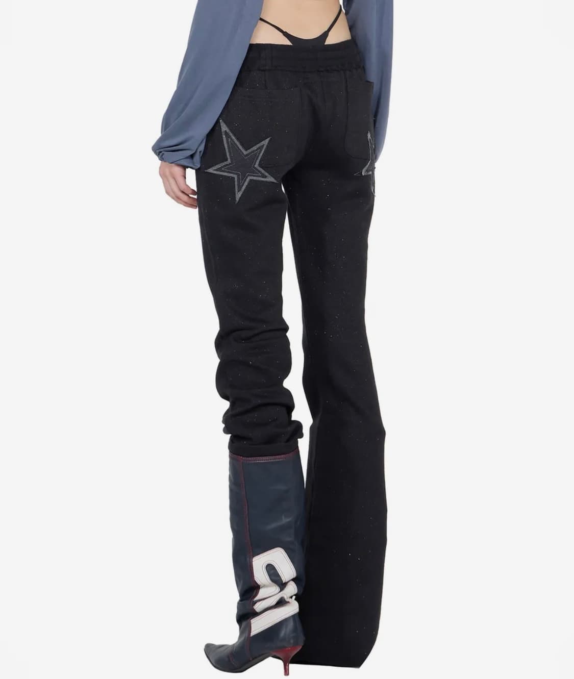 스컬프터 Glitter Boots Cut Sweatpants Black 상품이미지1