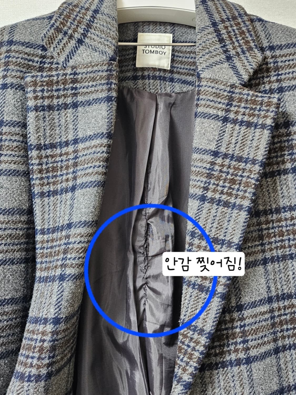 스튜디오 톰보이 체크 코트 상품이미지3