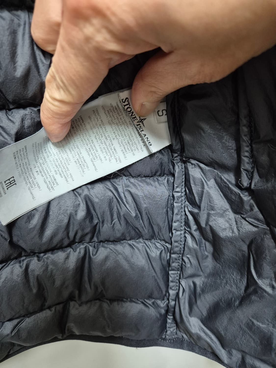 Stone island 가먼트 다잉 마이크로얀 경량 패딩 블랙 S 상품이미지5