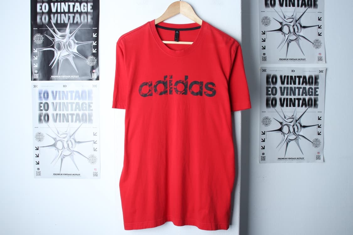 (L-XL) 아디다스 반팔 티셔츠 빅로고 레드 올드스쿨-H30088 상품이미지2