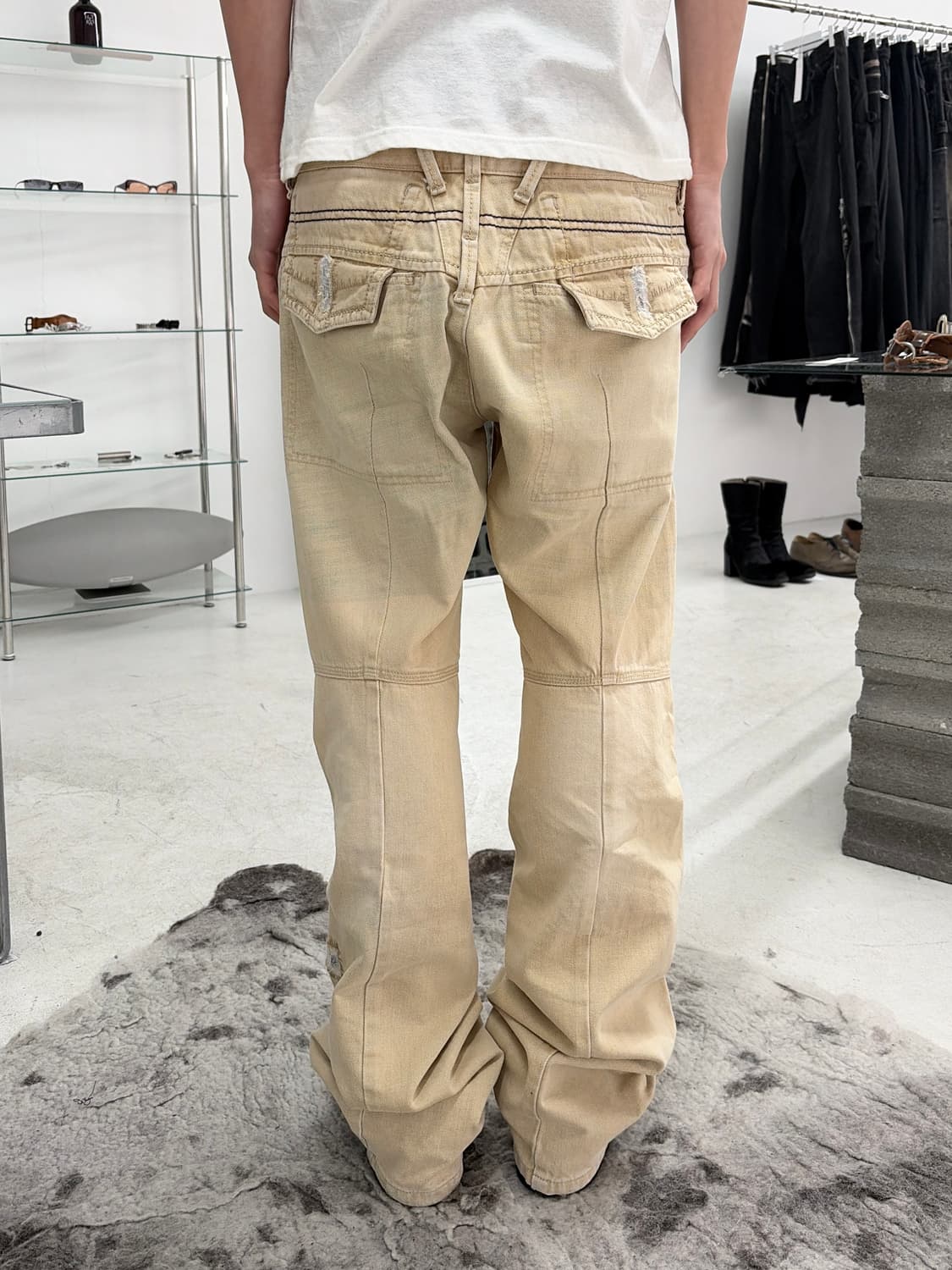 2000‘s 저버드 디스트레스드 닷 데님 팬츠 상품이미지2