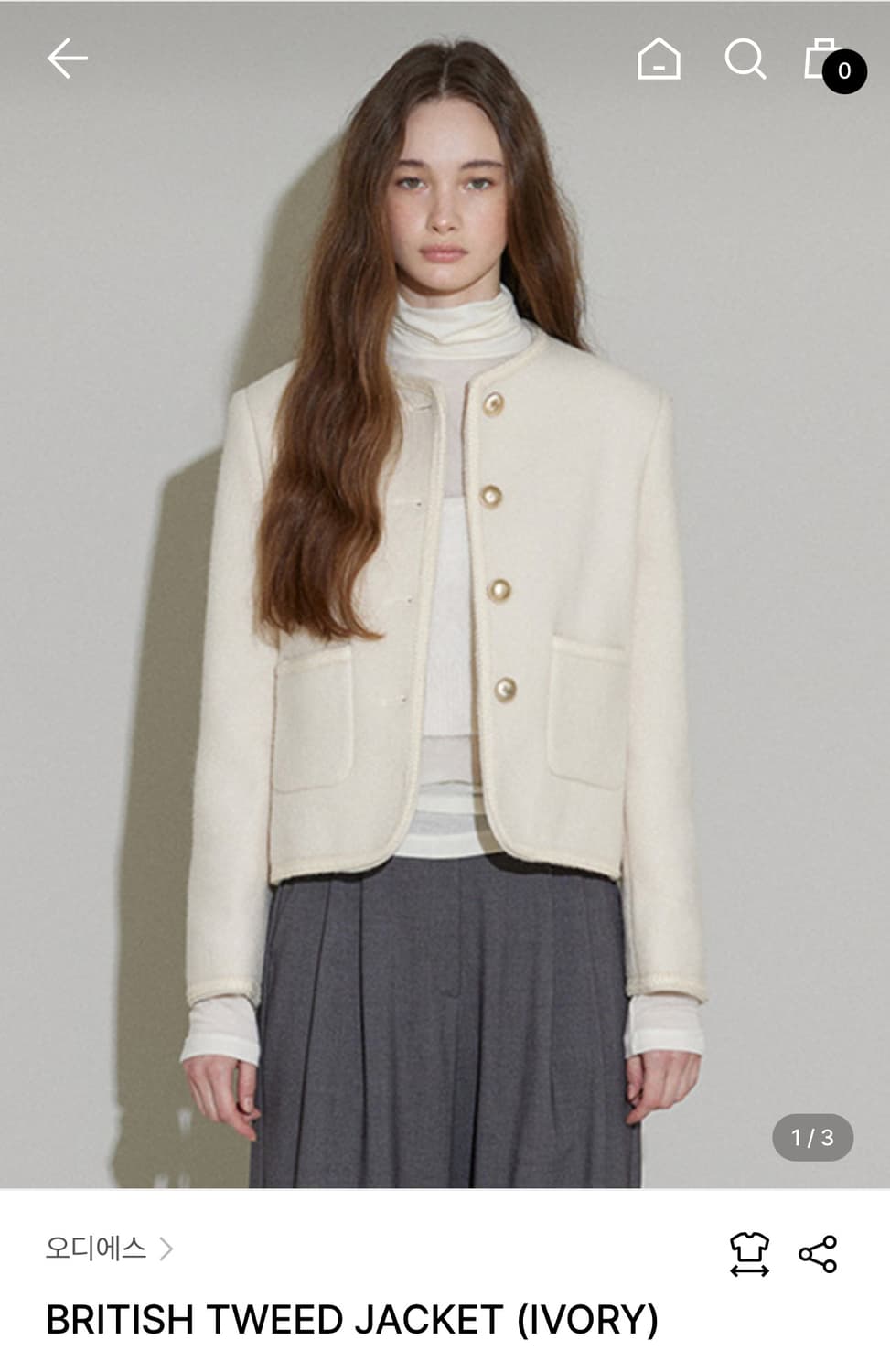 오디에스 BRITISH TWEED JACKET (IVORY) 상품이미지1