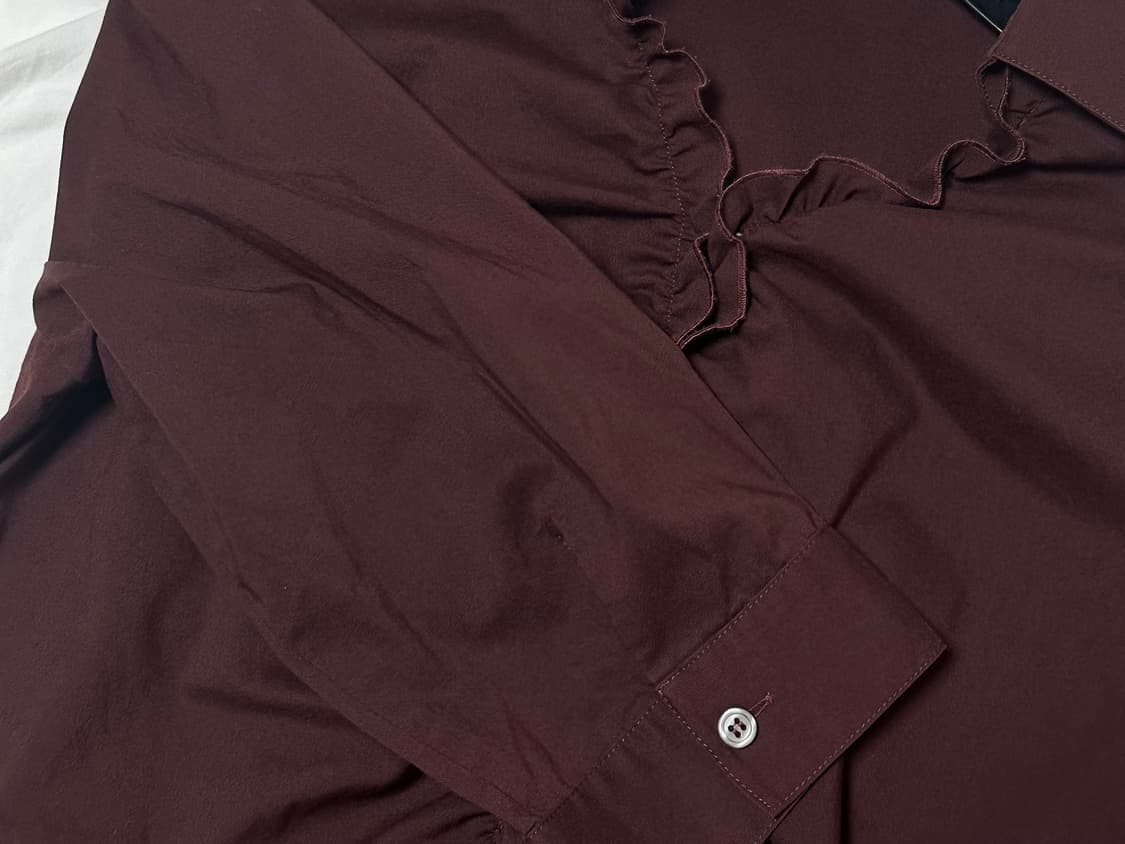 vintage wine ruffle shirt 상품이미지3