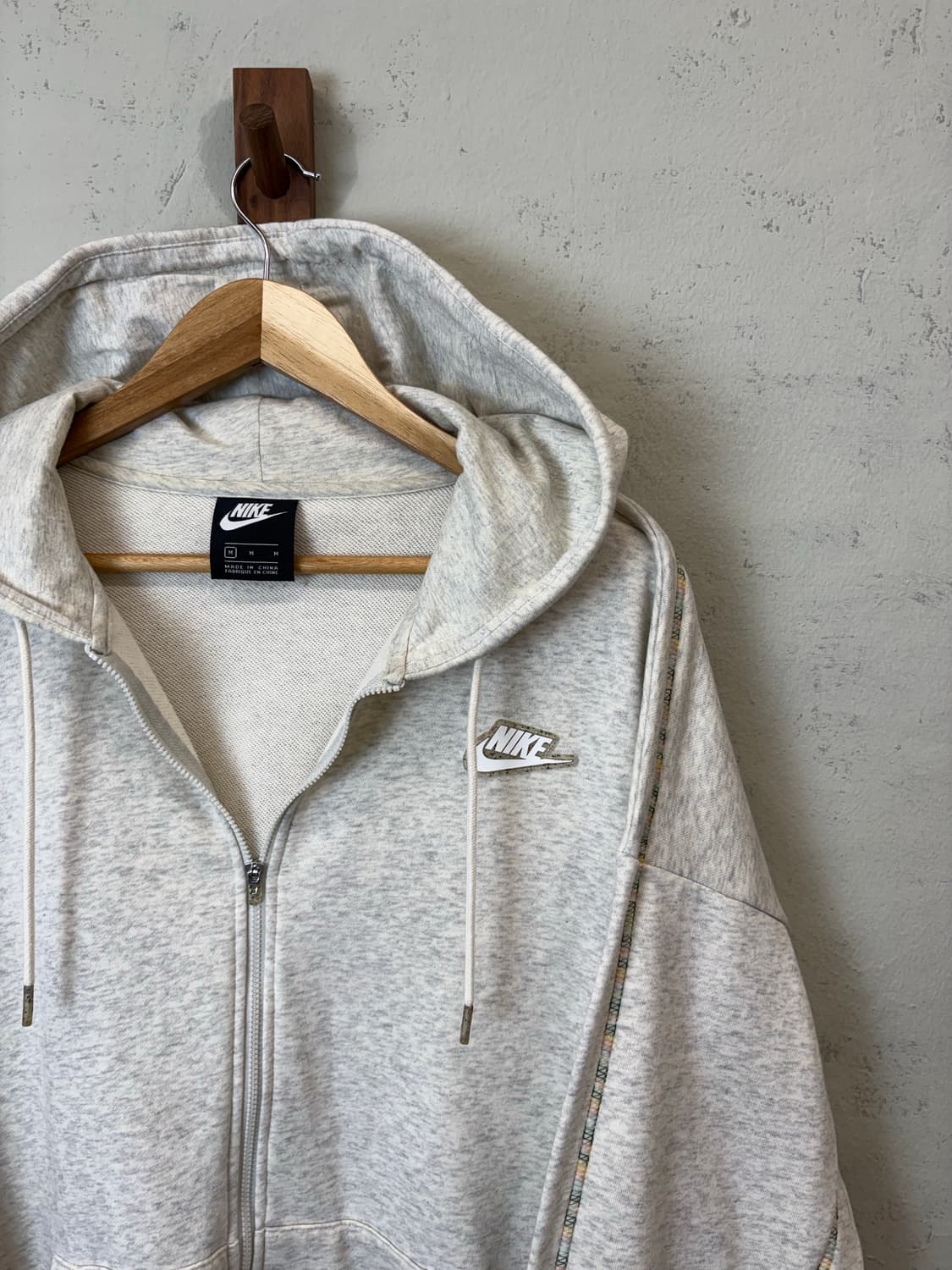 나이키 기본로고 크림 아이보리 후드집업 상품이미지2