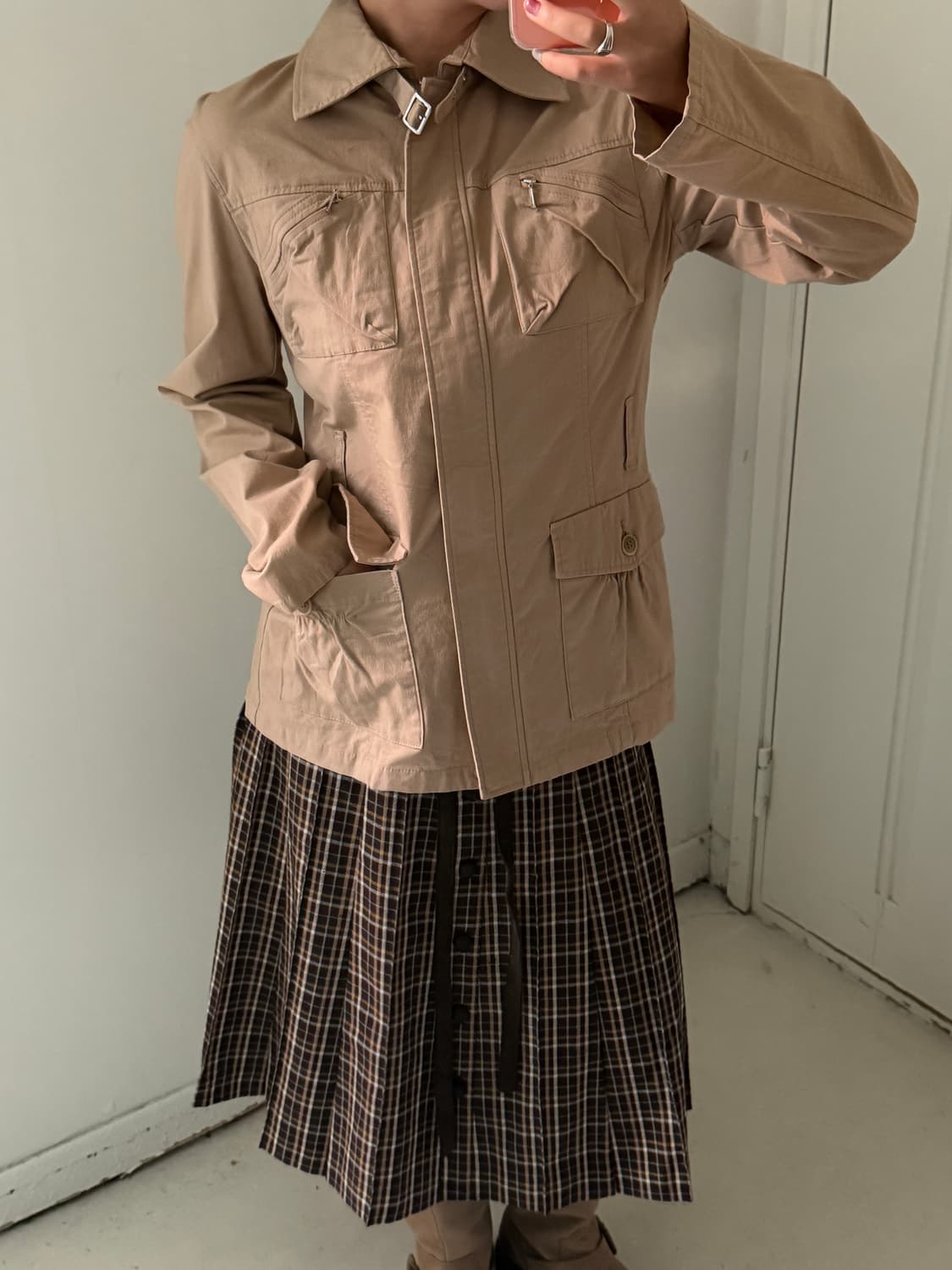 일본빈티지 베이지 사파리자켓 상품이미지2