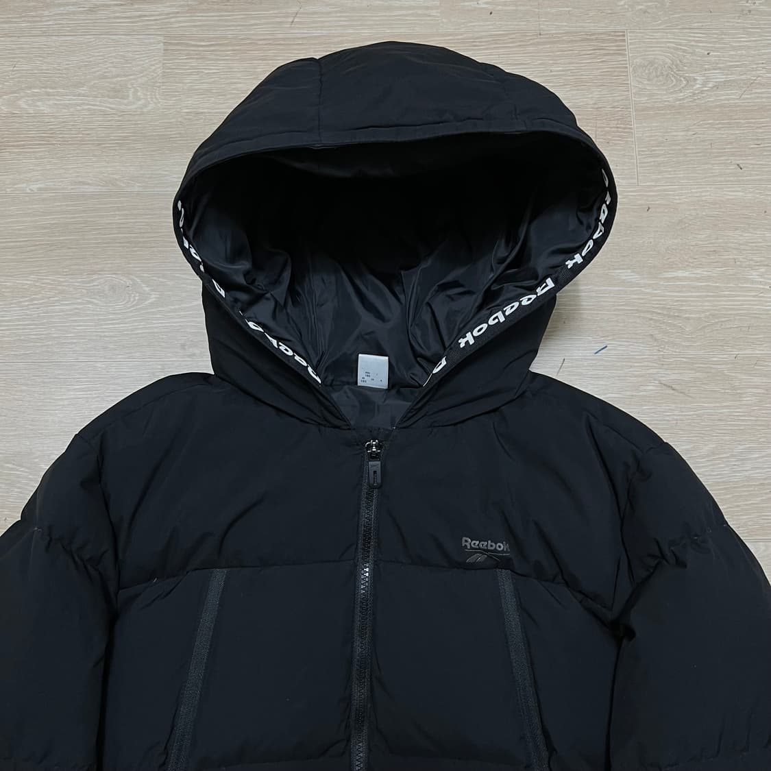 리복 키즈 덕다운 후드 미디엄 패딩 점퍼 [블랙] 160 상품이미지2
