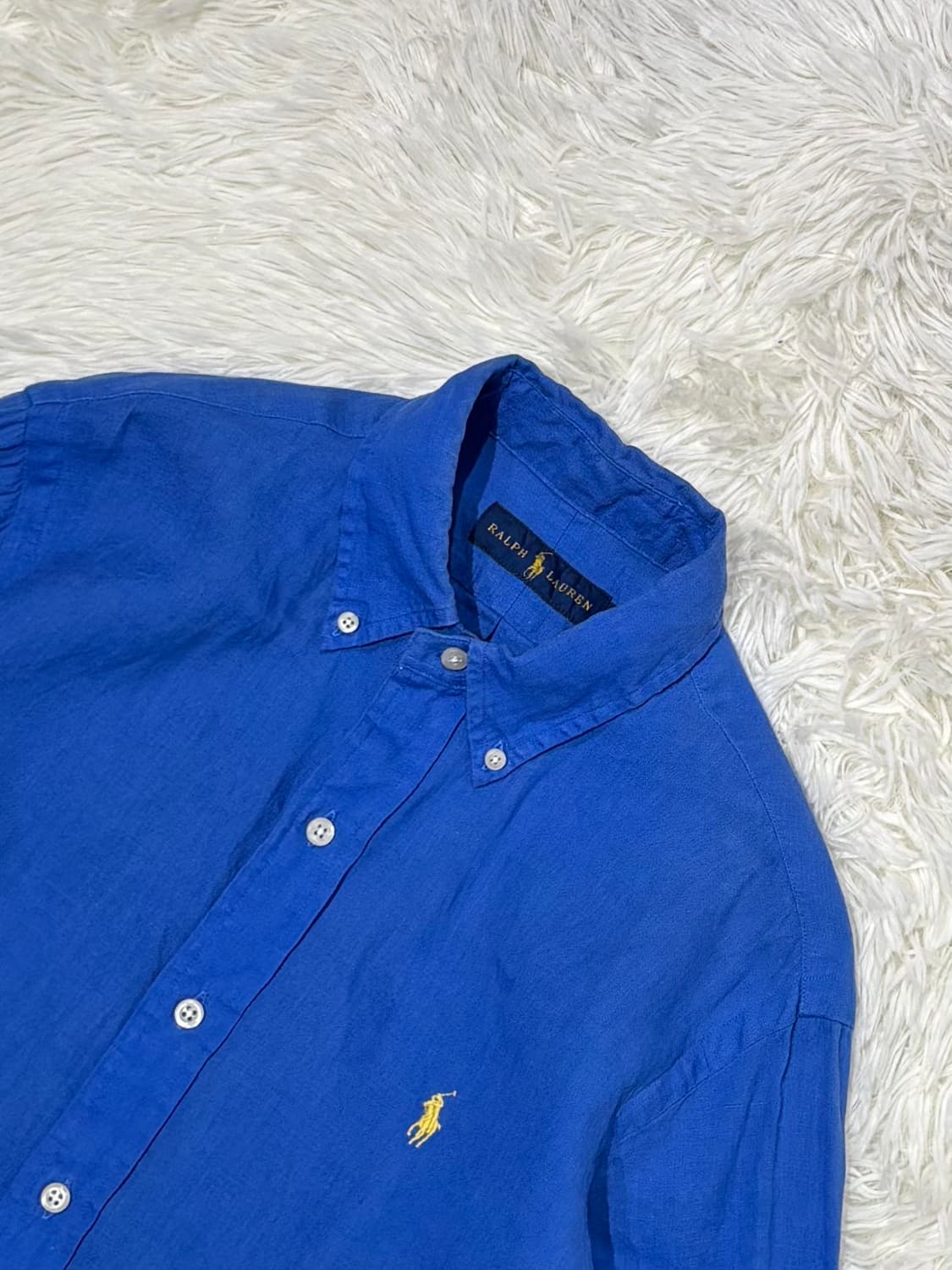 폴로랄프로렌 레몬포니 코발트블루 린넨 셔츠 상품이미지4