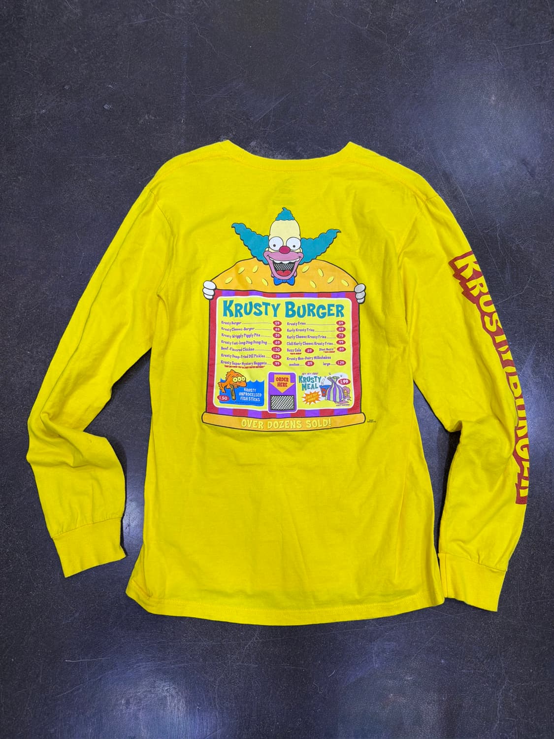 반스 x 심슨가족 크러스티 버거 클래식핏 긴팔티 옐로우 S 상품이미지2