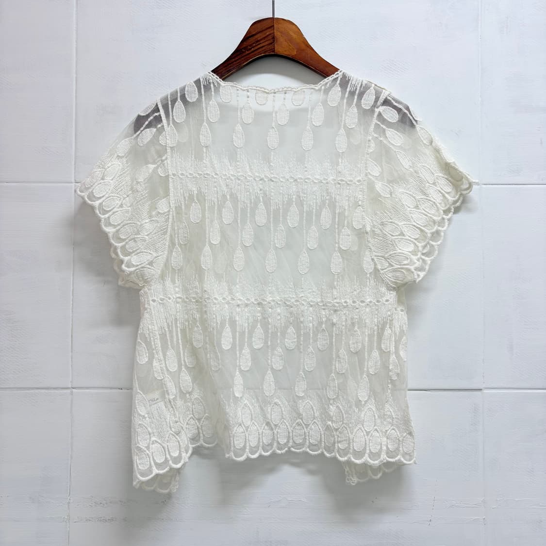 RA PASTEL 물방울 레이스 시스루 모리걸 가디건 M-L JPN 상품이미지5