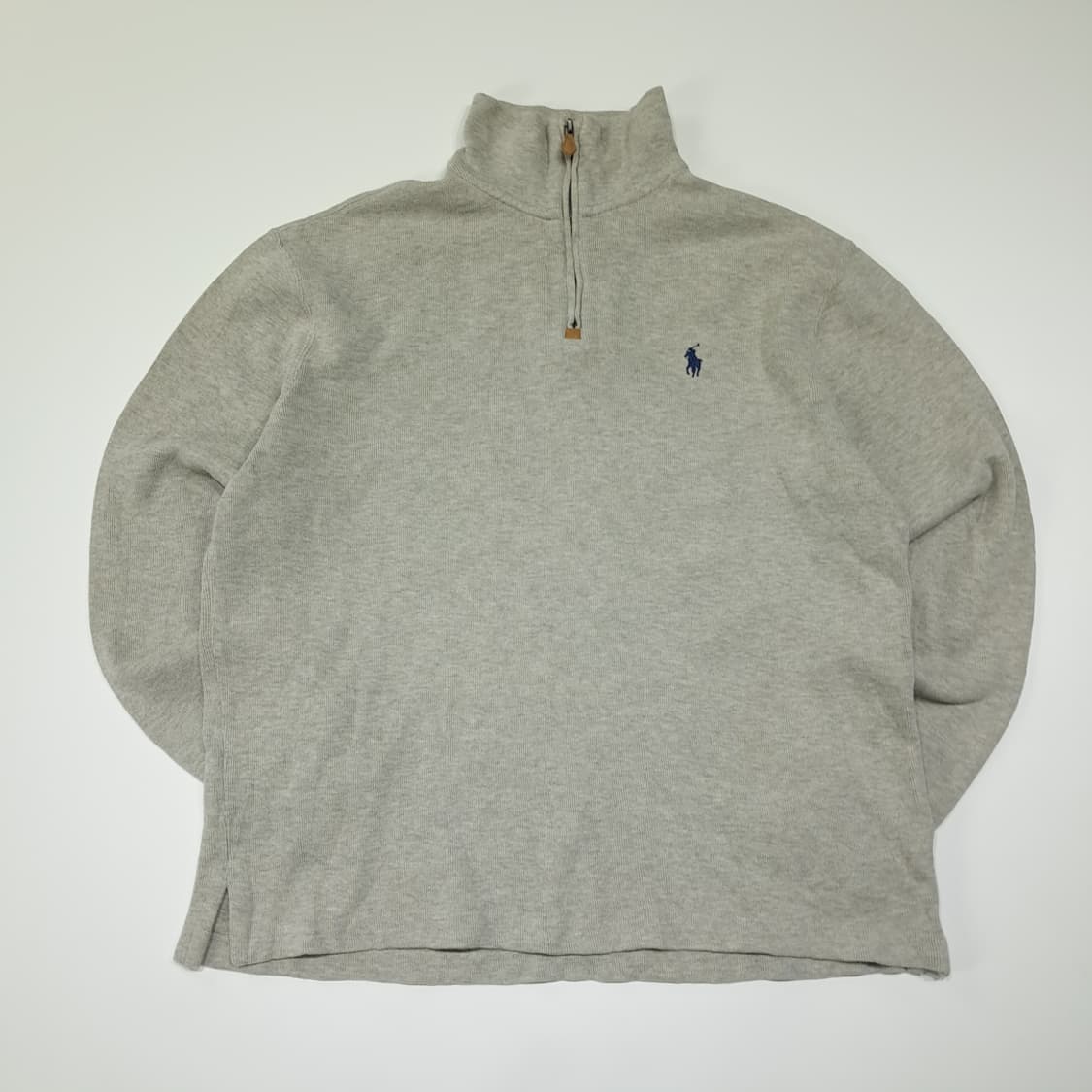 CL785 L 폴로 가죽풀러 하프집업 아이스그레이 니트 스웨터 상품이미지1