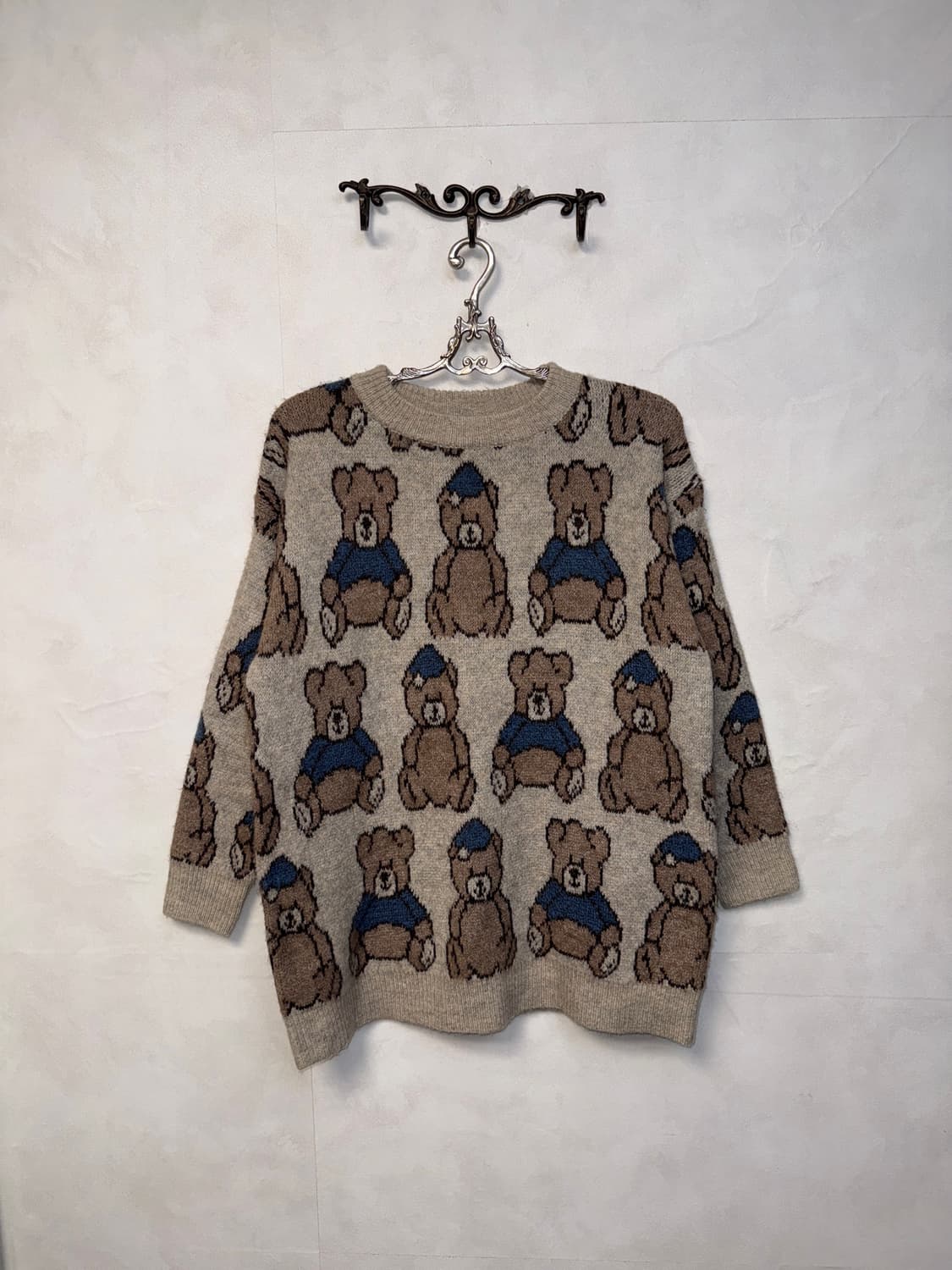 Baby bear pattered loose knit 상품이미지1