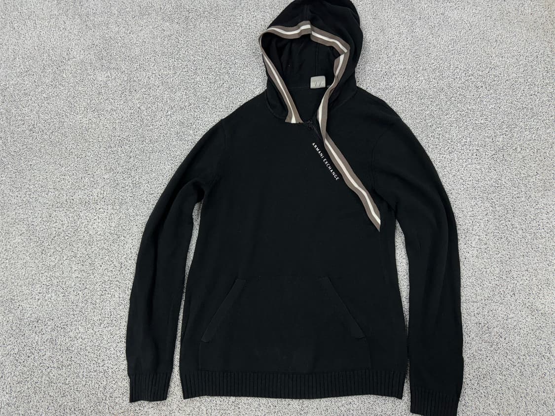 알마니익스체인지 사선지퍼 니트후드 상품이미지1