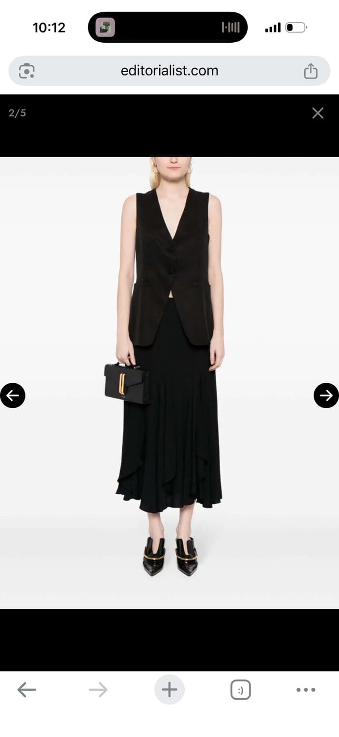 리포메이션 vida 블랙 플리츠 미디 스커트 비스코스플레어스커트 상품이미지2