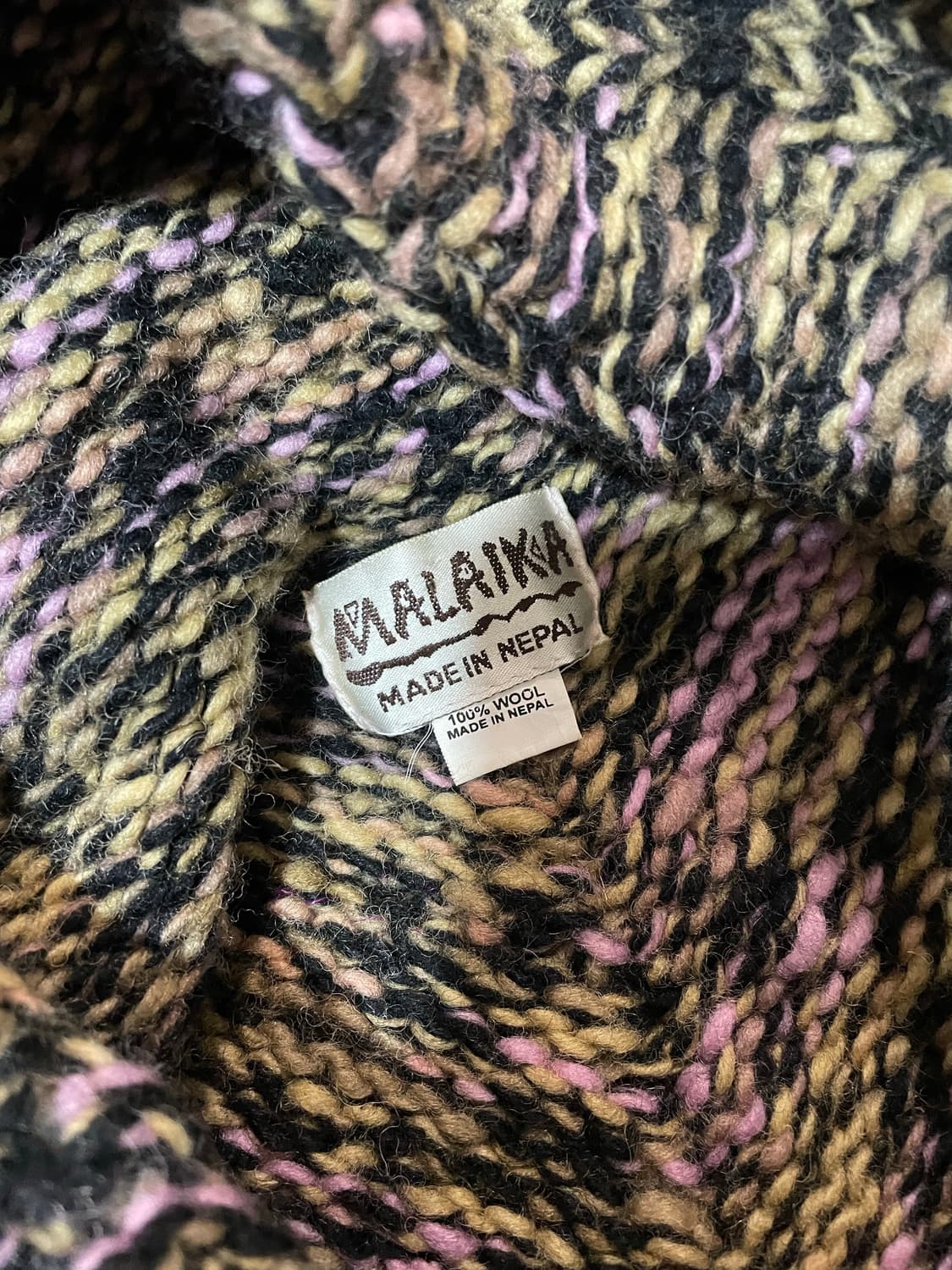 네팔 100% 헤비울 니트 케이프 상품이미지3