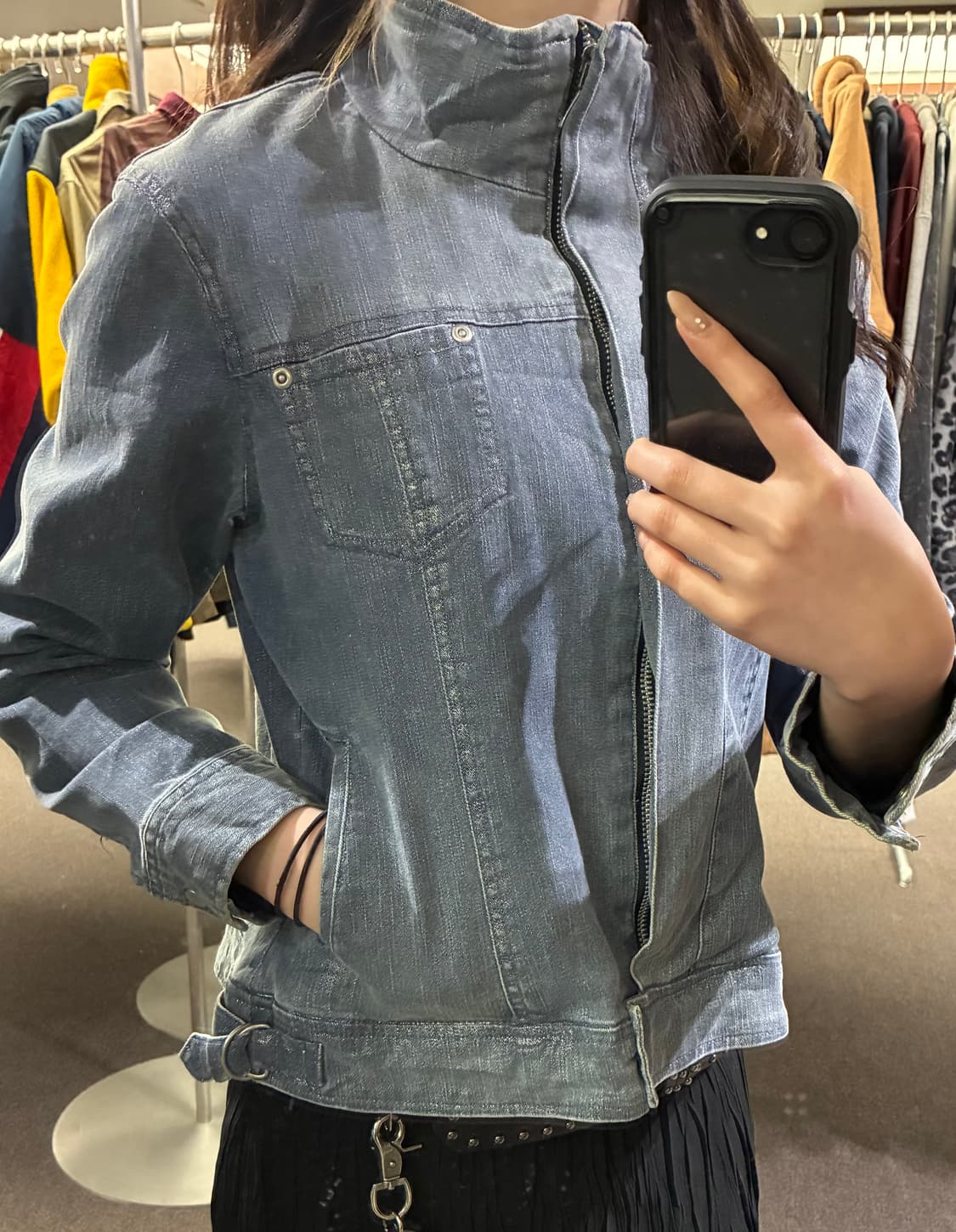 M)Japanese vintage 여성 메탈릭 데님자켓 상품이미지1