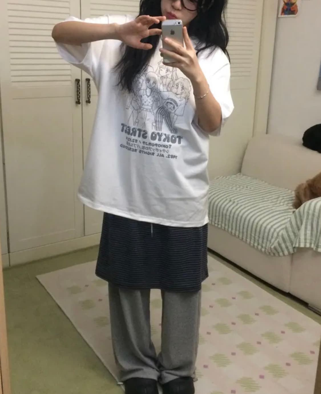 레이어드 랩스커트 밴딩 치마바지 트레이닝 팬츠 빈티지 상품이미지3