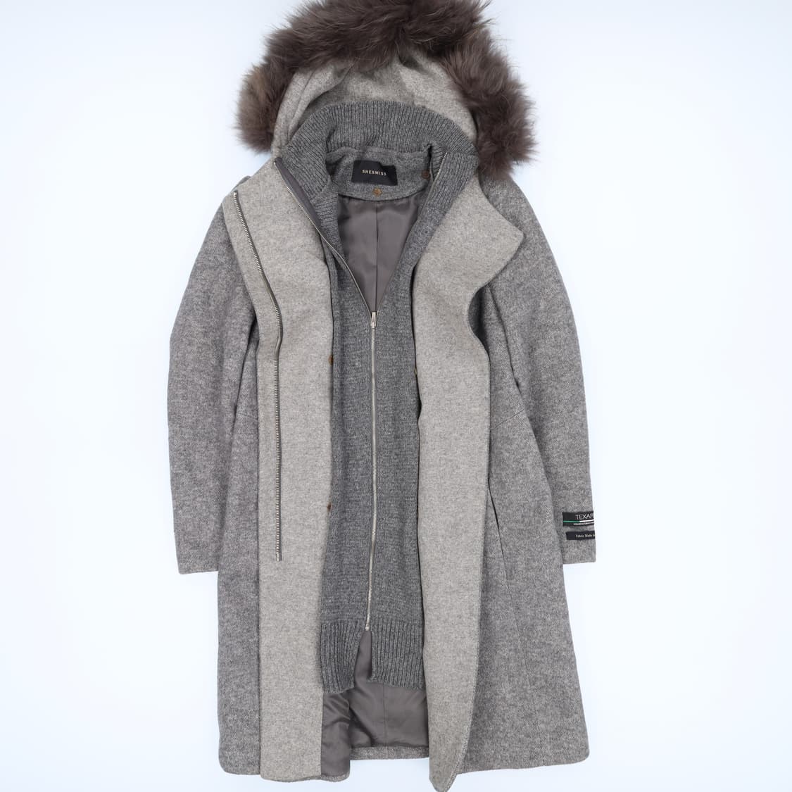 [55] 쉬즈미스 여성 너구리털 울 롱코트 1204HR1 상품이미지4