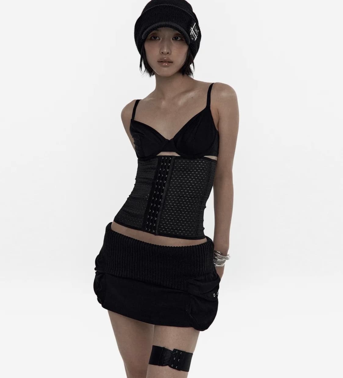 카시코 니트 마이크로 스커트 블랙 S 상품이미지1